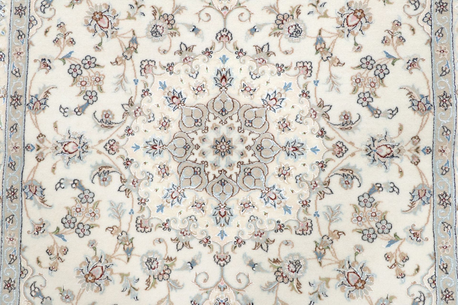 Hand-Knotted Wool & Silk Nain Persian Rug, 110 × 160 cm