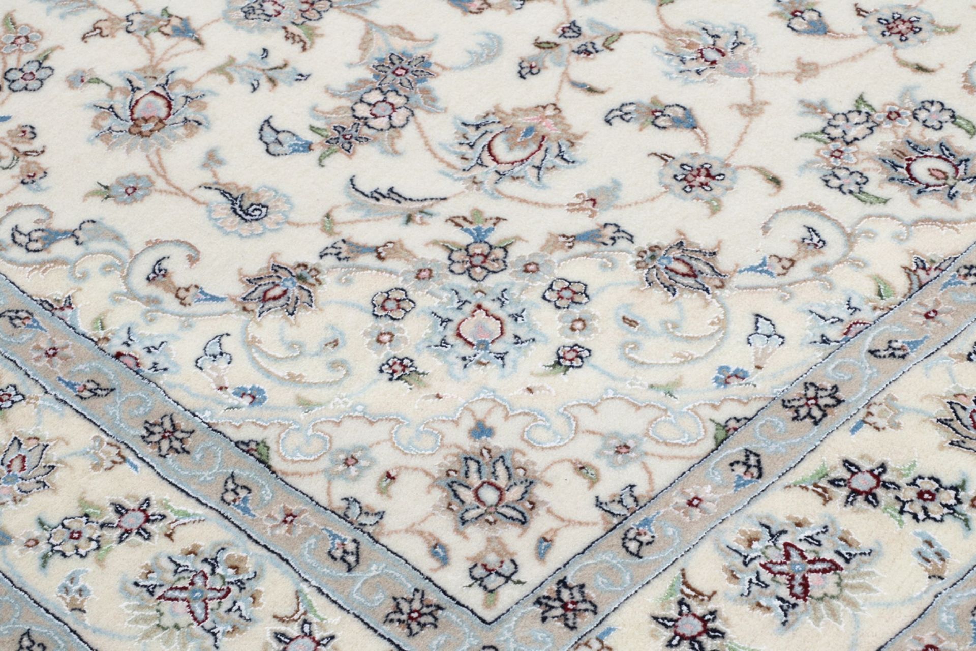 Hand-Knotted Wool & Silk Nain Persian Rug, 110 × 160 cm