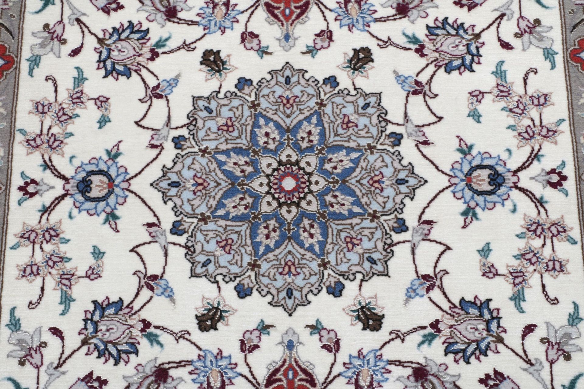 Isfahan Persian Rug — hand-knotted, 75 × 232 cm, Wool & Silk