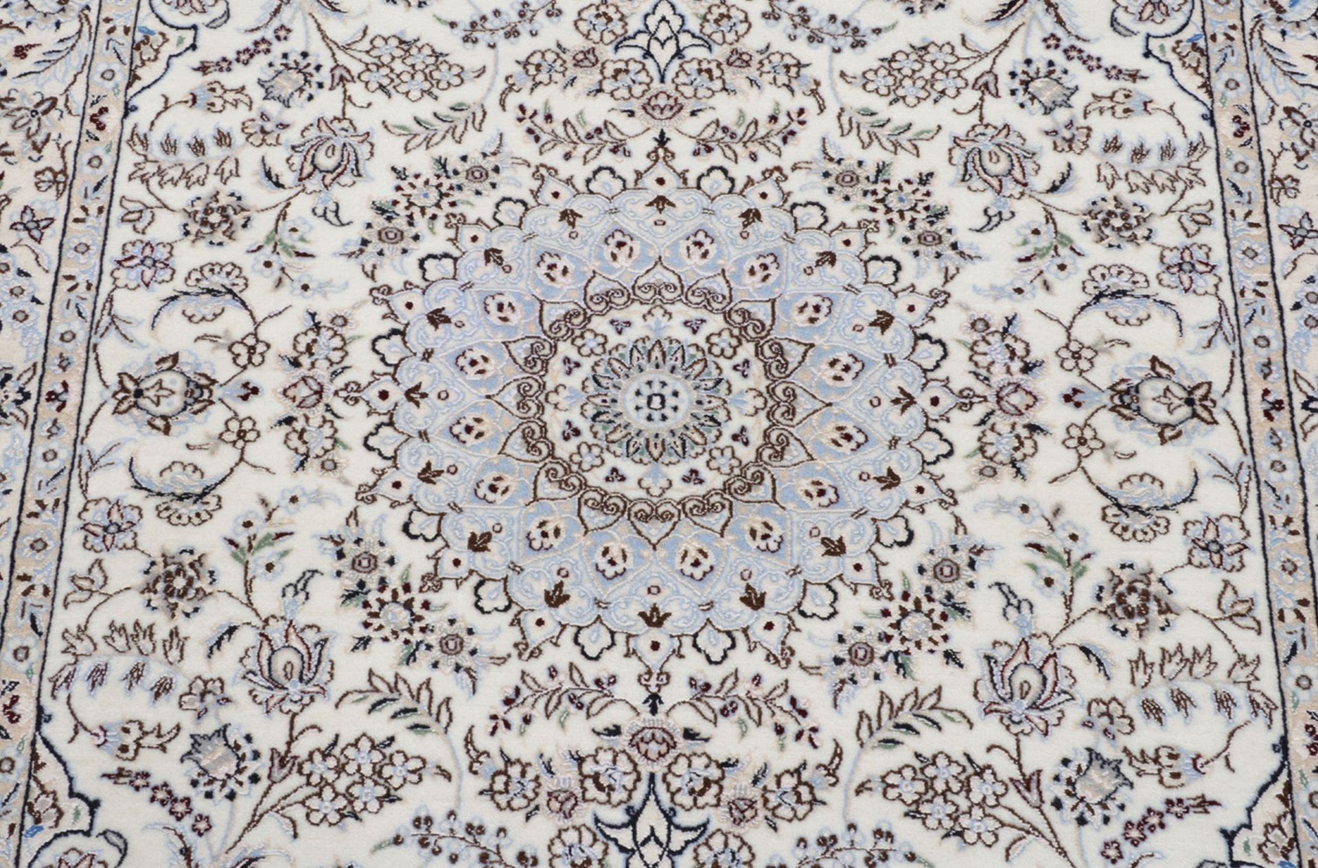 Hand-Knotted Wool & Silk Nain Persian Rug, 123 × 200 cm