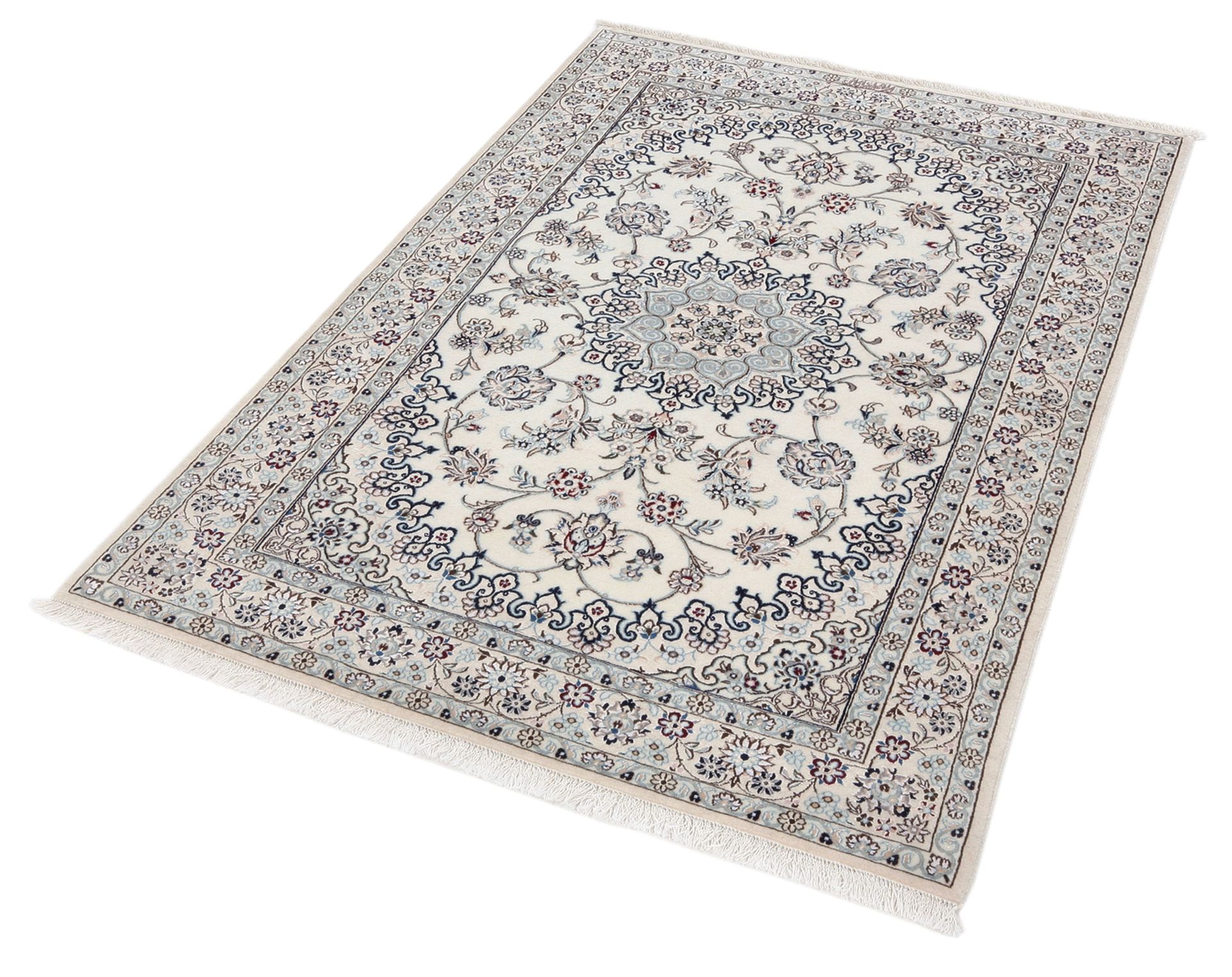 Nain Persian Rug 100 × 150 cm, Wool & Silk, hand-knotted