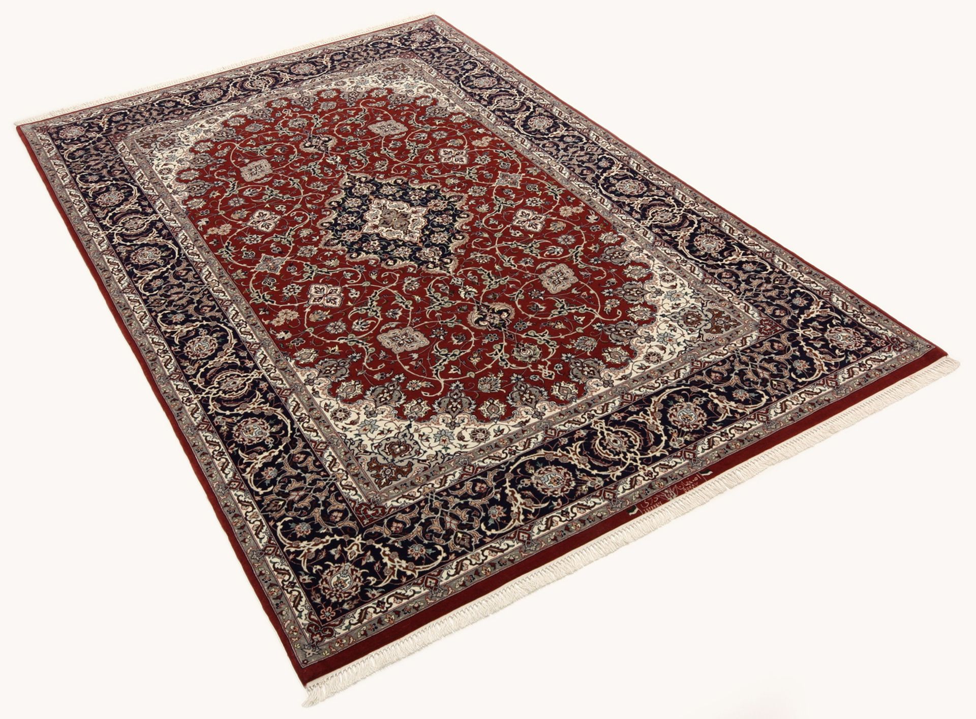 Isfahan Persian Rug 152 × 237 cm, Wool & Silk, hand-knotted