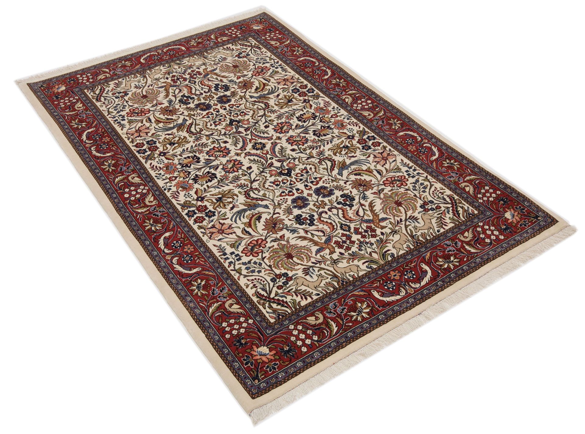 Hand-Knotted Wool & Silk Isfahan Persian Rug, 100 × 152 cm