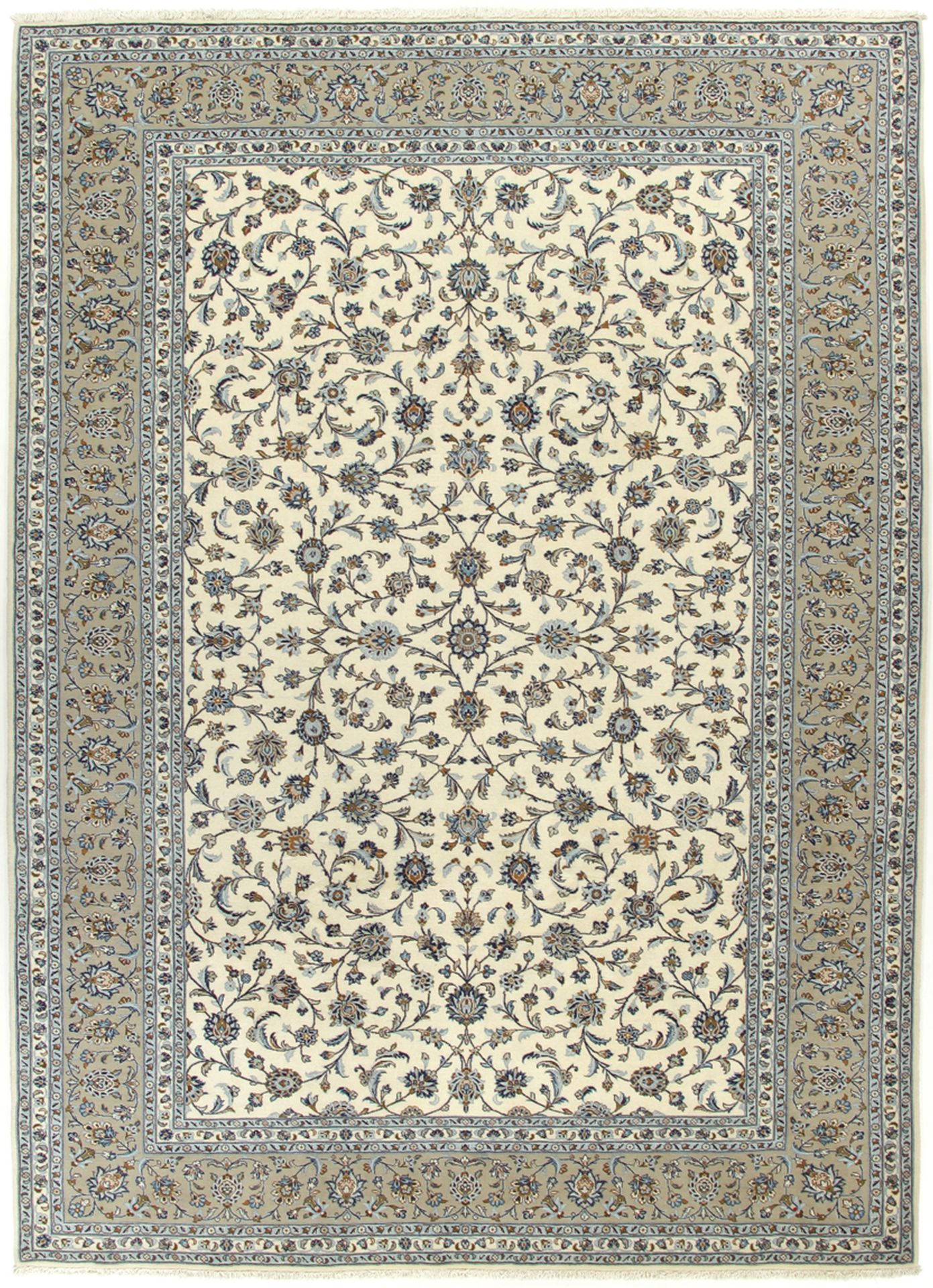 Hand-Knotted Wool Kashan Persian Rug, 254 × 353 cm