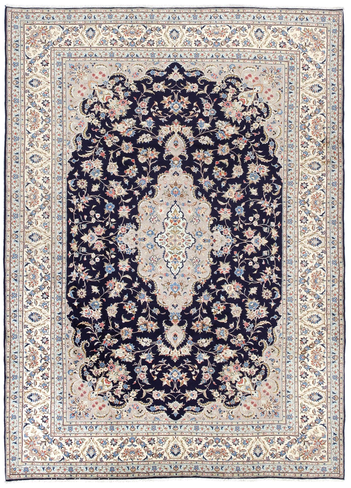 Hand-Knotted Wool Kashan Persian Rug, 250 × 345 cm