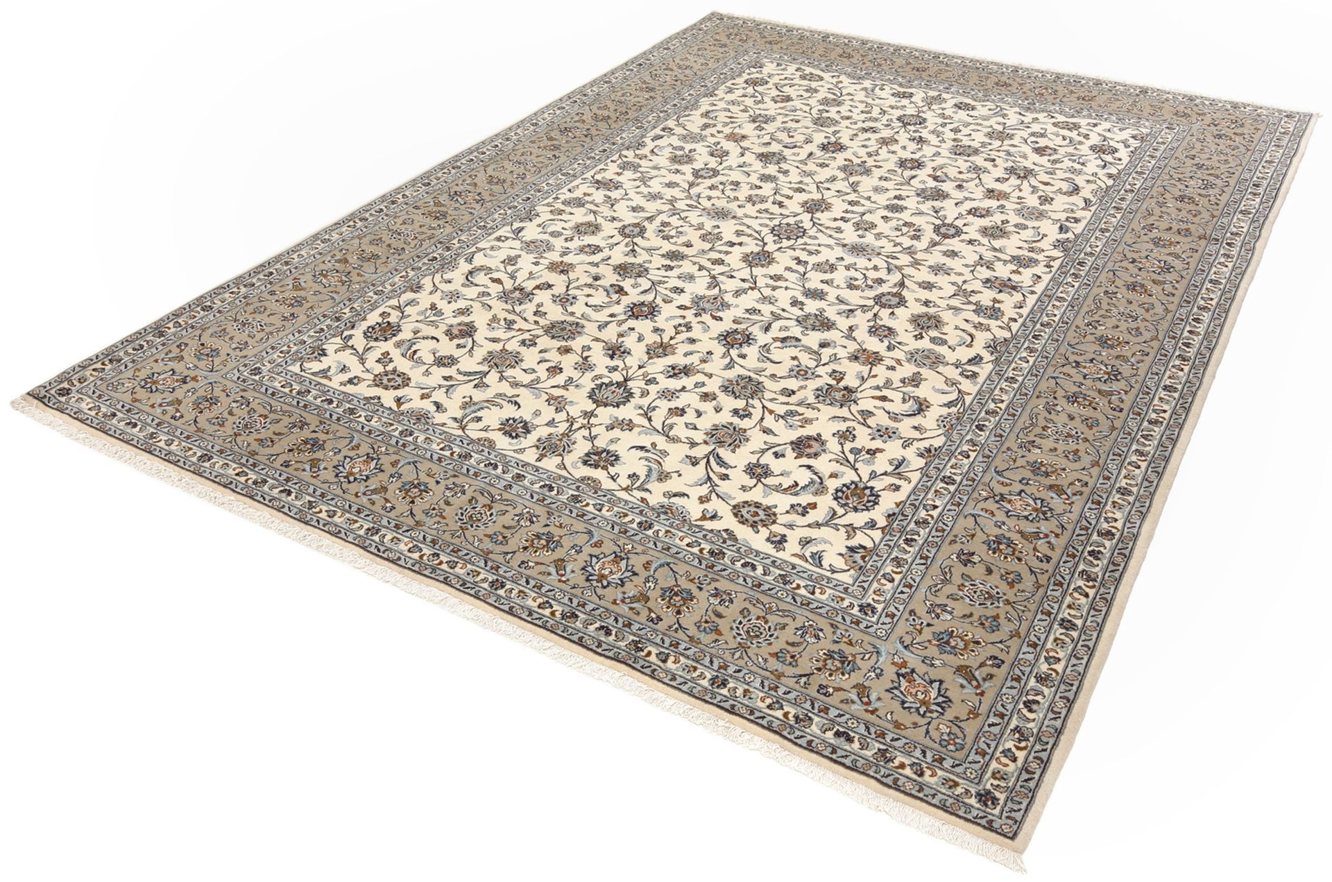 Hand-Knotted Wool Kashan Persian Rug, 254 × 353 cm