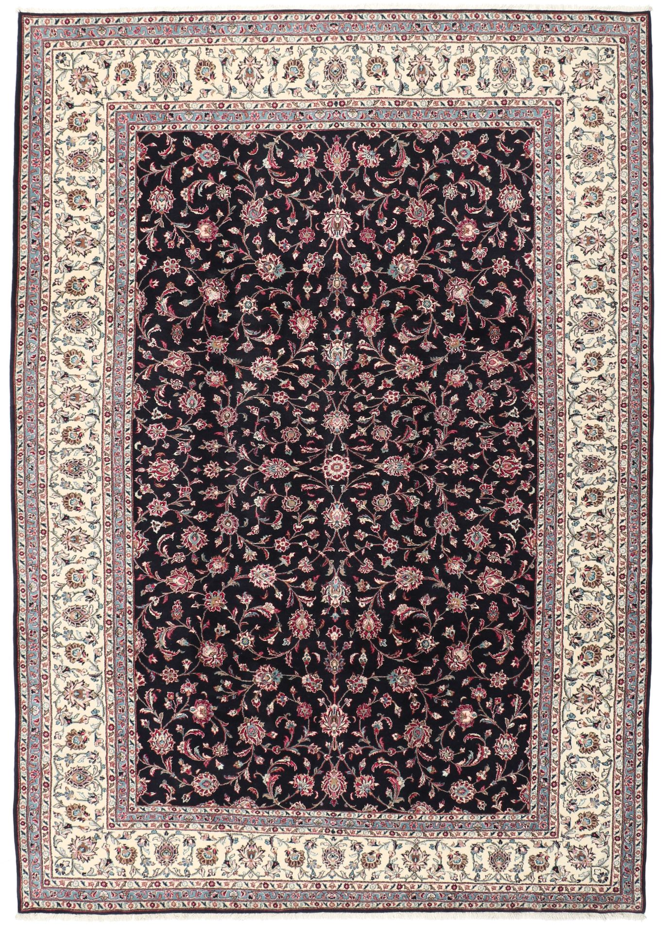 Hand-Knotted Wool Kashan Persian Rug, 250 × 353 cm