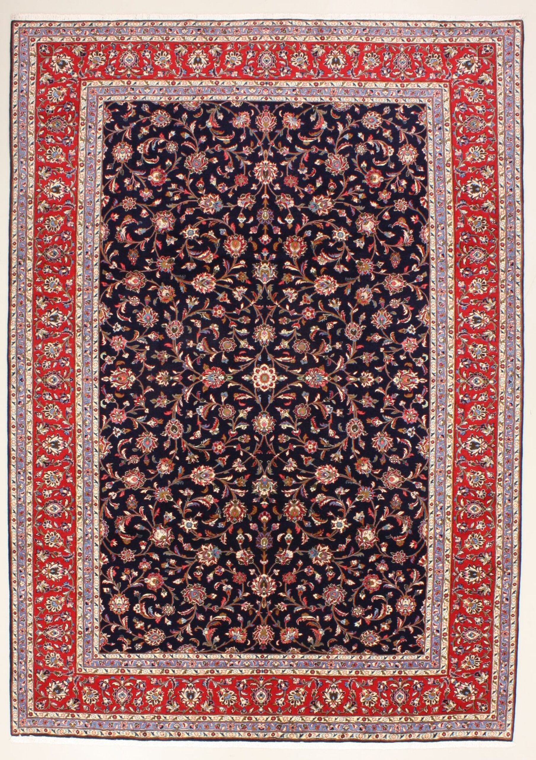 Hand-Knotted Wool Kashan Persian Rug, 243 × 344 cm
