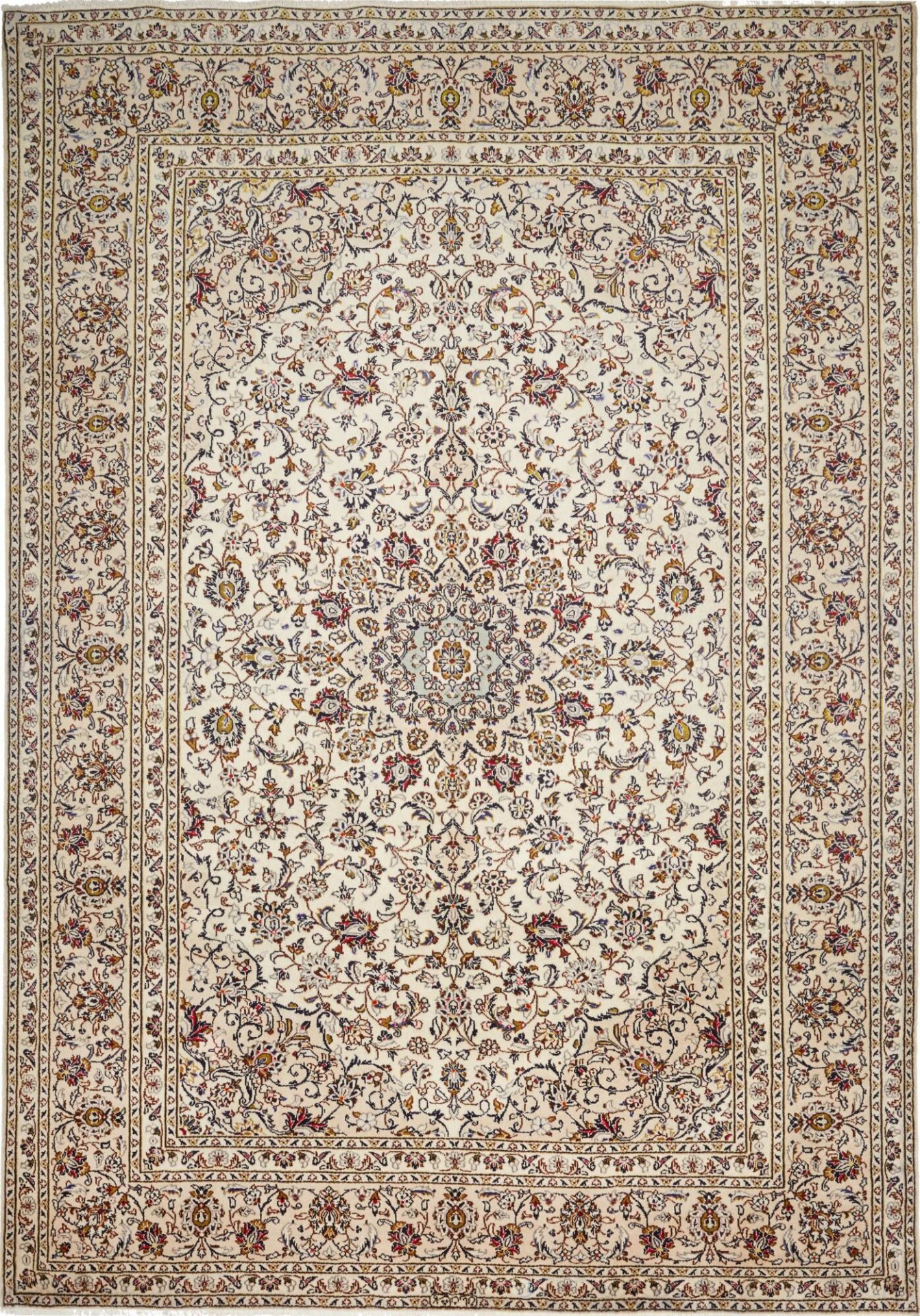 Hand-Knotted Wool Kashan Persian Rug, 249 × 357 cm
