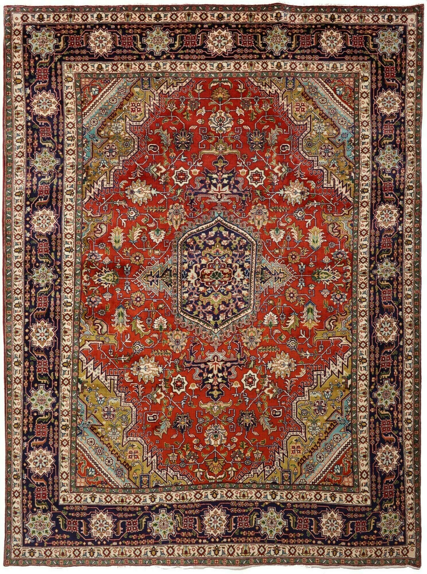 Hand-Knotted Wool Tabriz Persian Rug, 251 × 339 cm