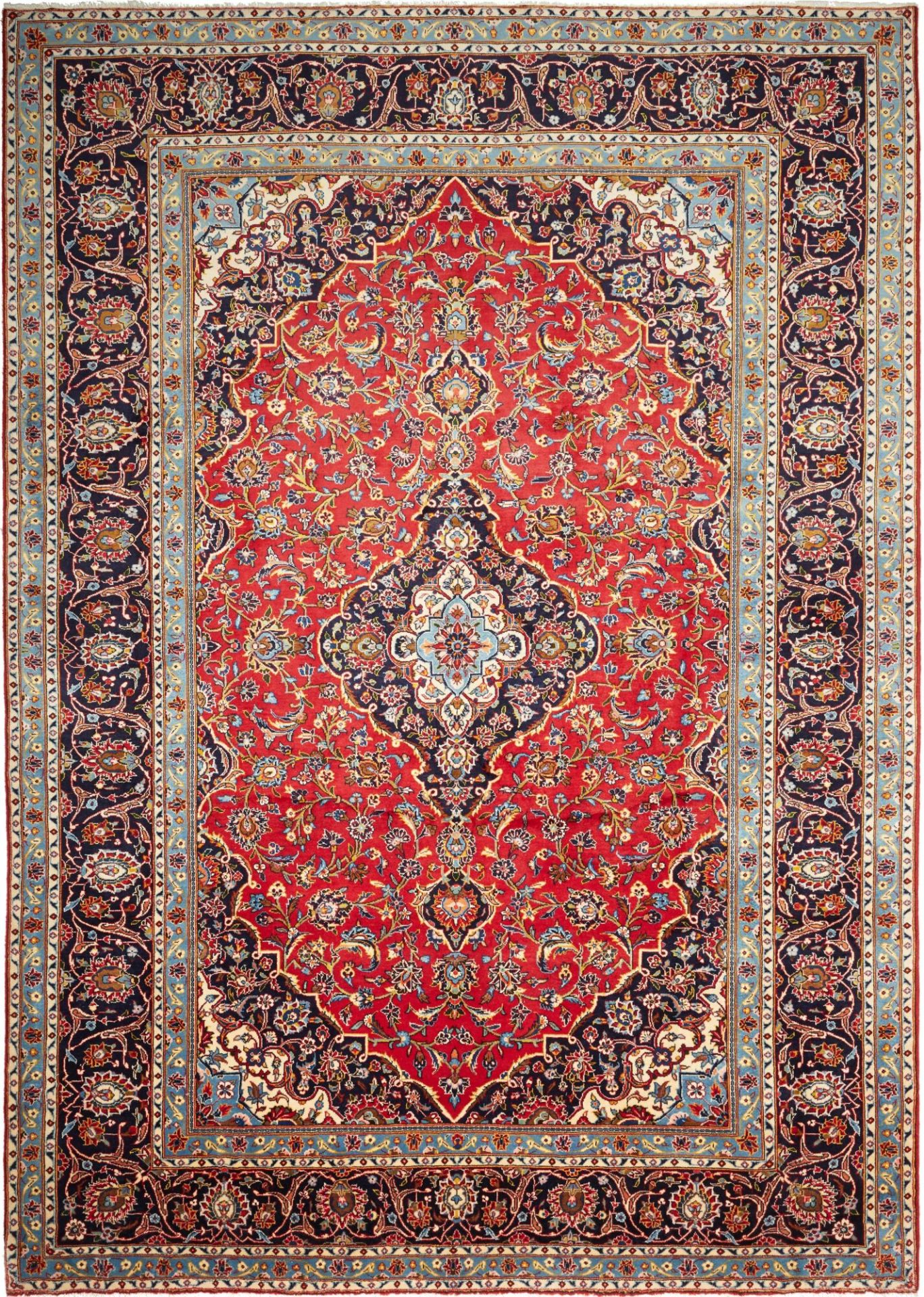 Kashan Persian Rug — hand-knotted, 251 × 355 cm, Wool