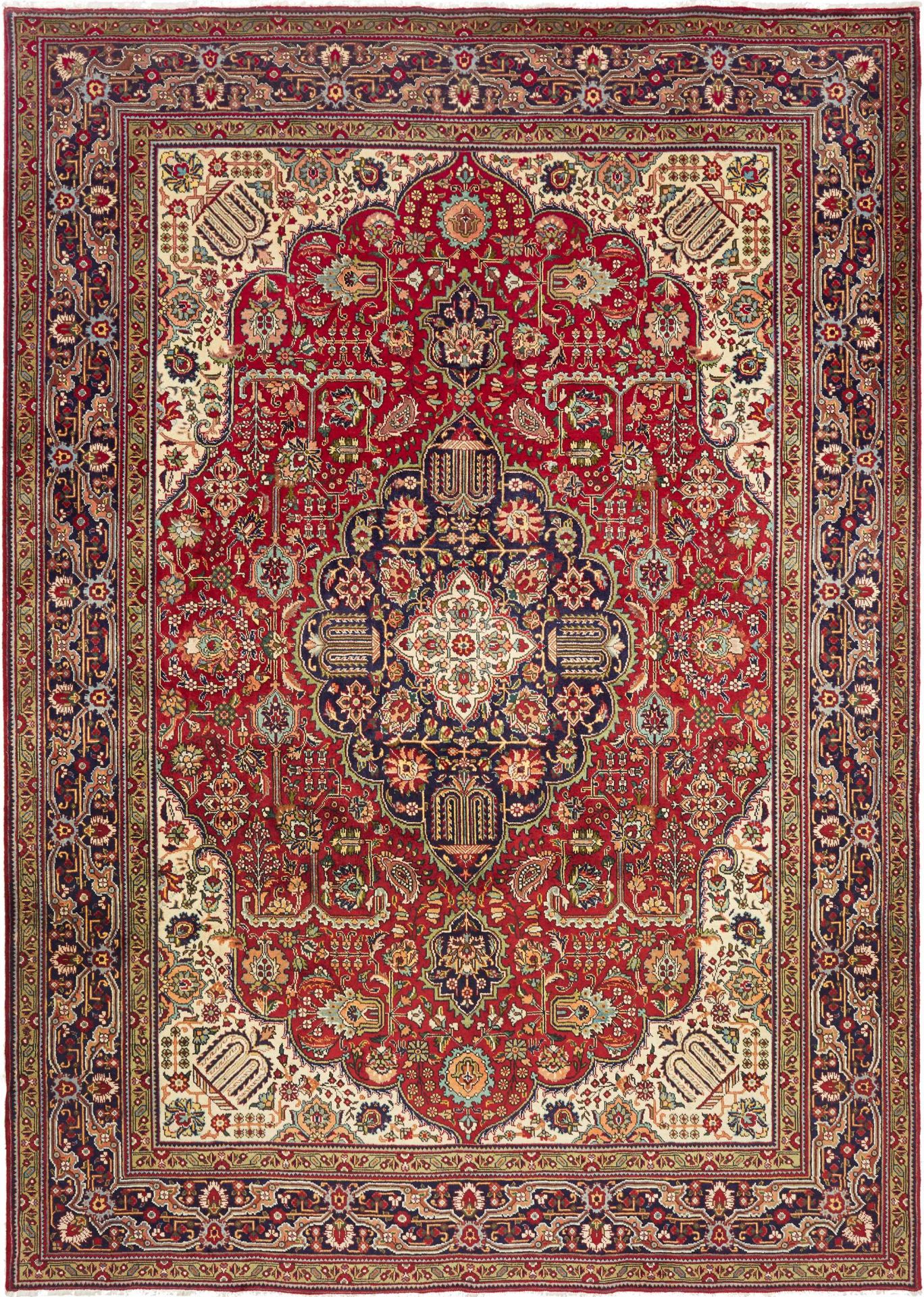 Hand-Knotted Wool Tabriz Persian Rug, 256 × 363 cm