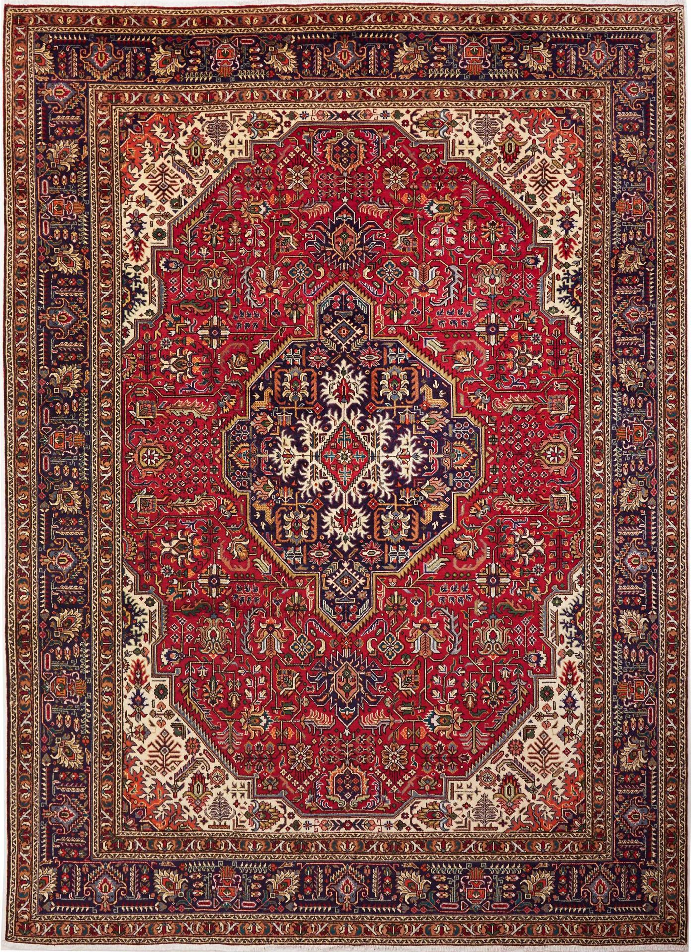 Hand-Knotted Wool Tabriz Persian Rug, 249 × 342 cm