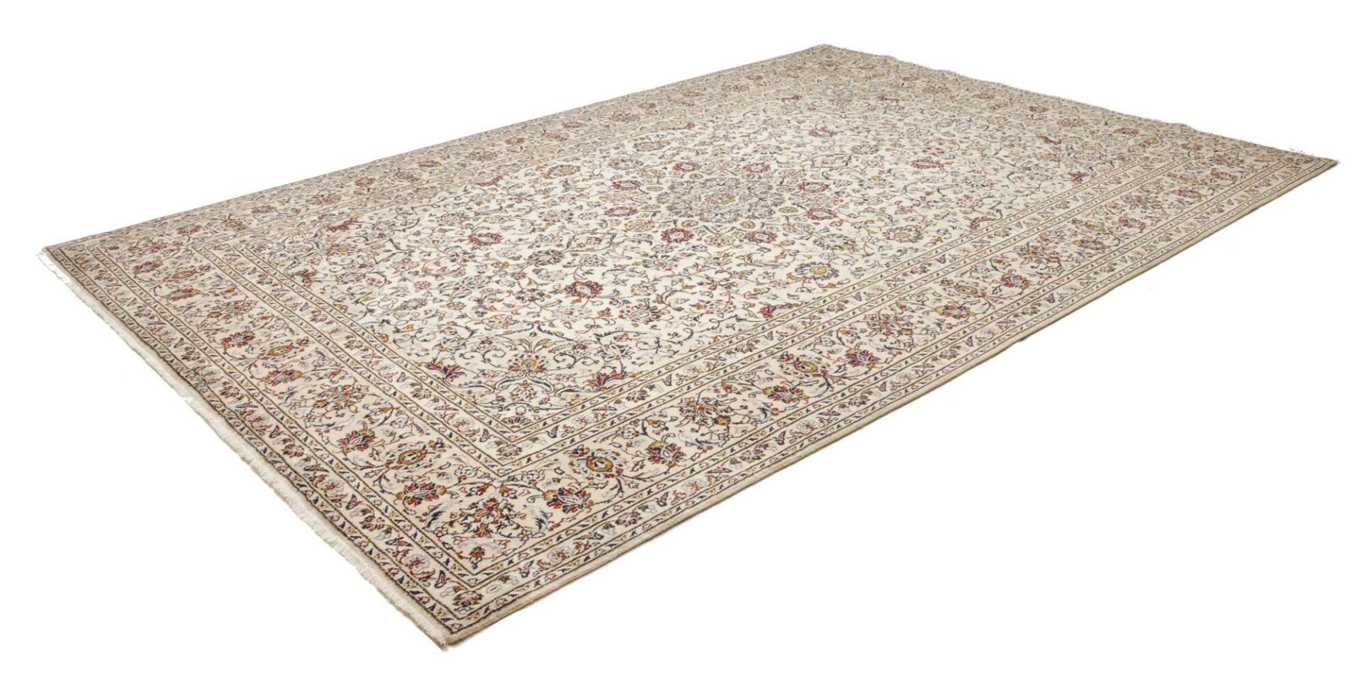 Hand-Knotted Wool Kashan Persian Rug, 249 × 357 cm
