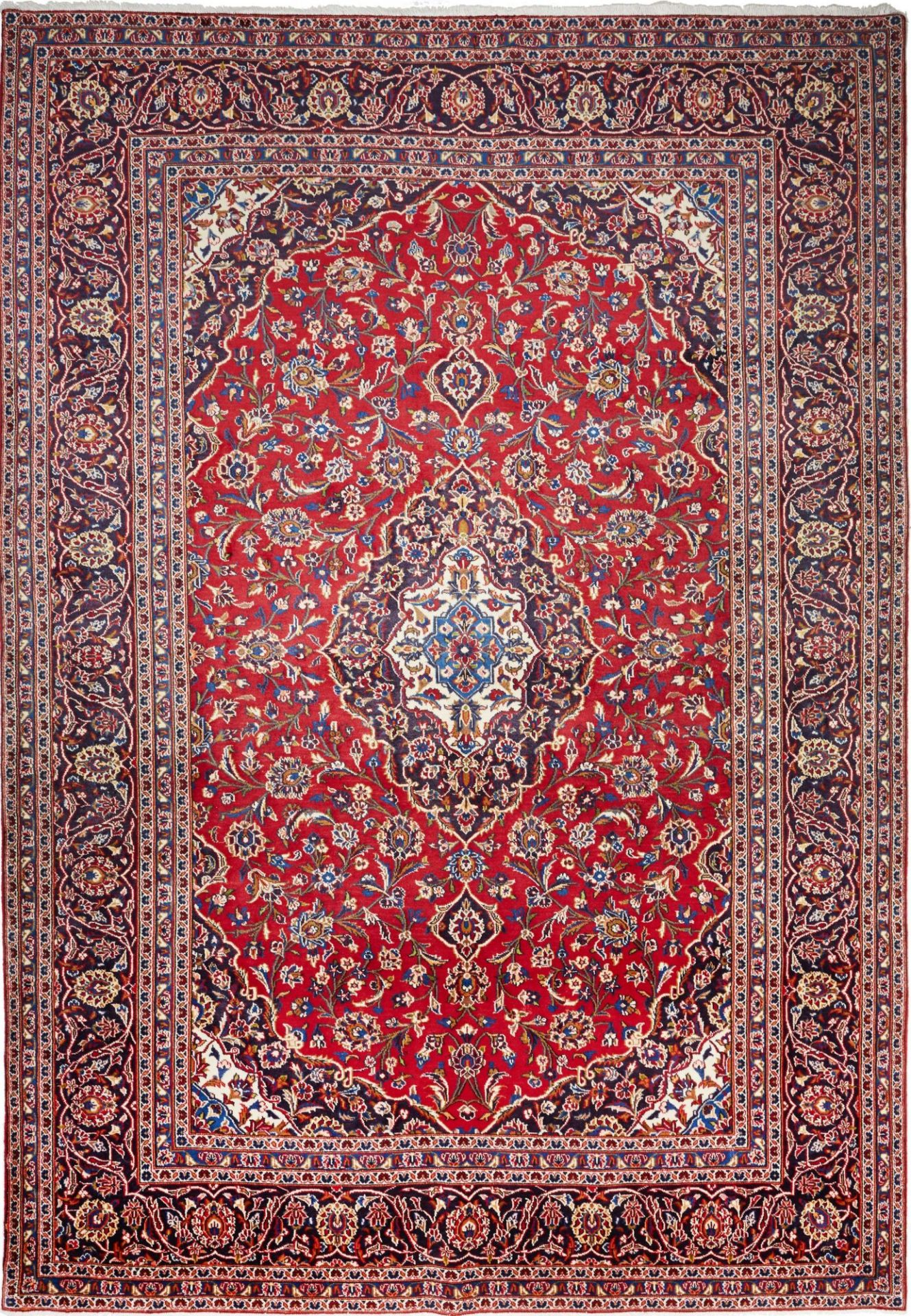 Kashan Persian Rug — hand-knotted, 244 × 347 cm, Wool