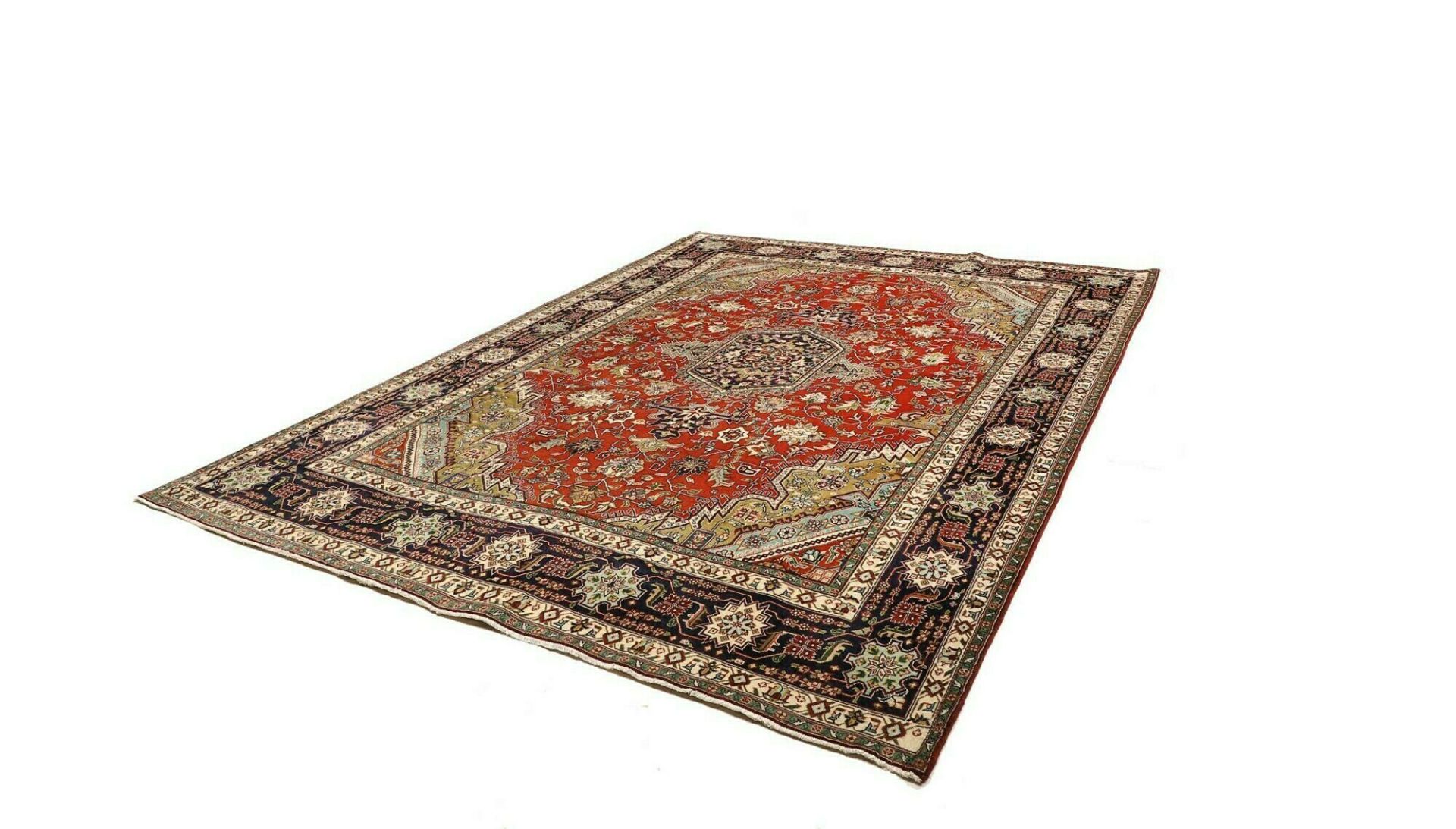 Hand-Knotted Wool Tabriz Persian Rug, 251 × 339 cm