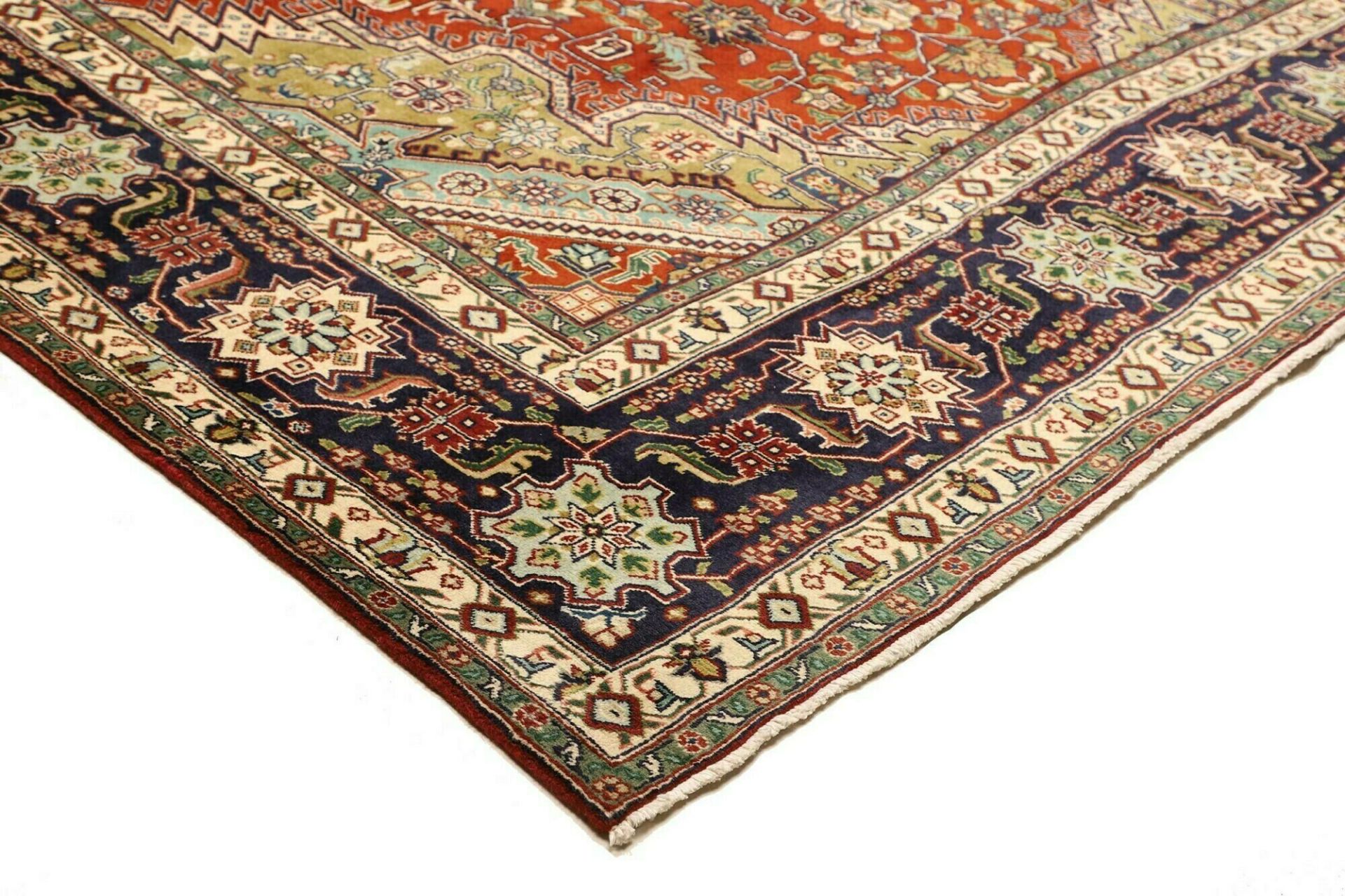 Hand-Knotted Wool Tabriz Persian Rug, 251 × 339 cm