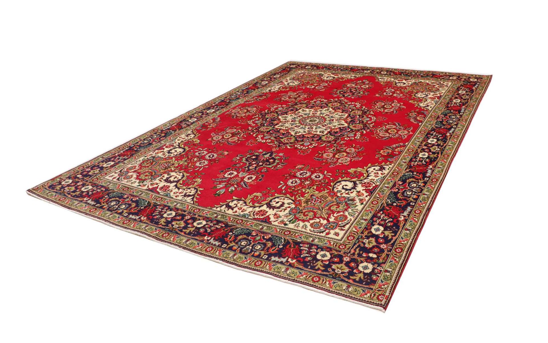 Hand-Knotted Wool Tabriz Persian Rug, 241 × 347 cm