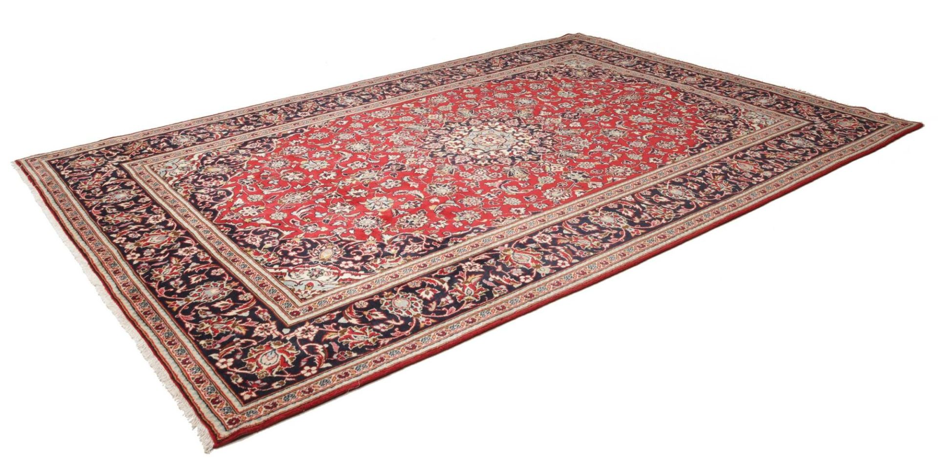 Hand-Knotted Wool Kashan Persian Rug, 241 × 351 cm