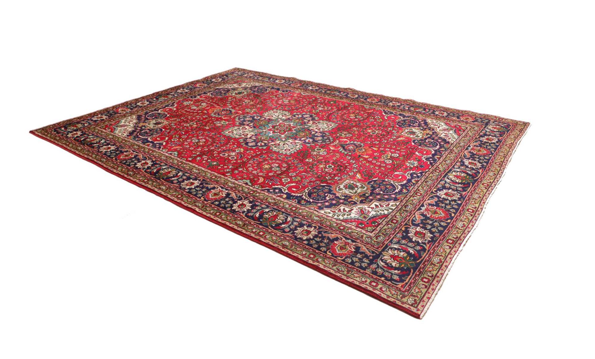 Hand-Knotted Wool Tabriz Persian Rug, 261 × 335 cm