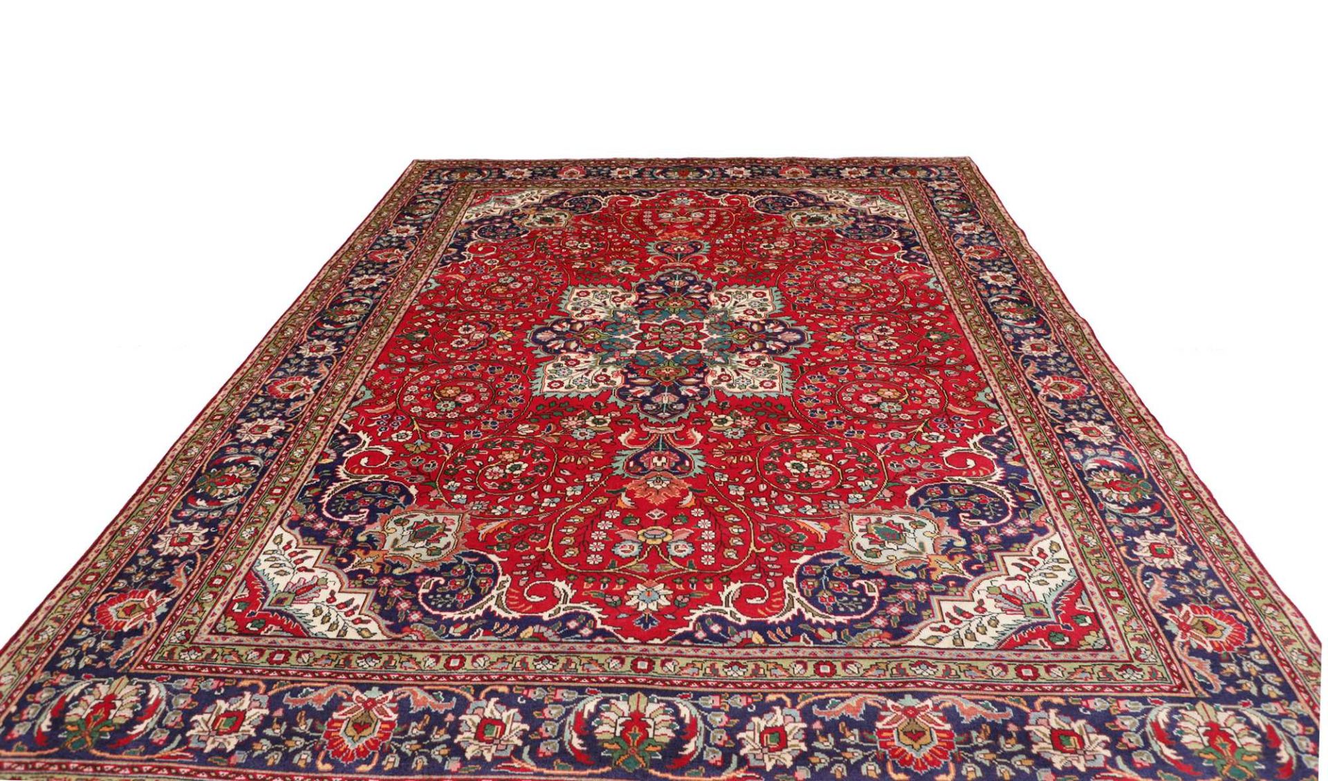 Hand-Knotted Wool Tabriz Persian Rug, 261 × 335 cm