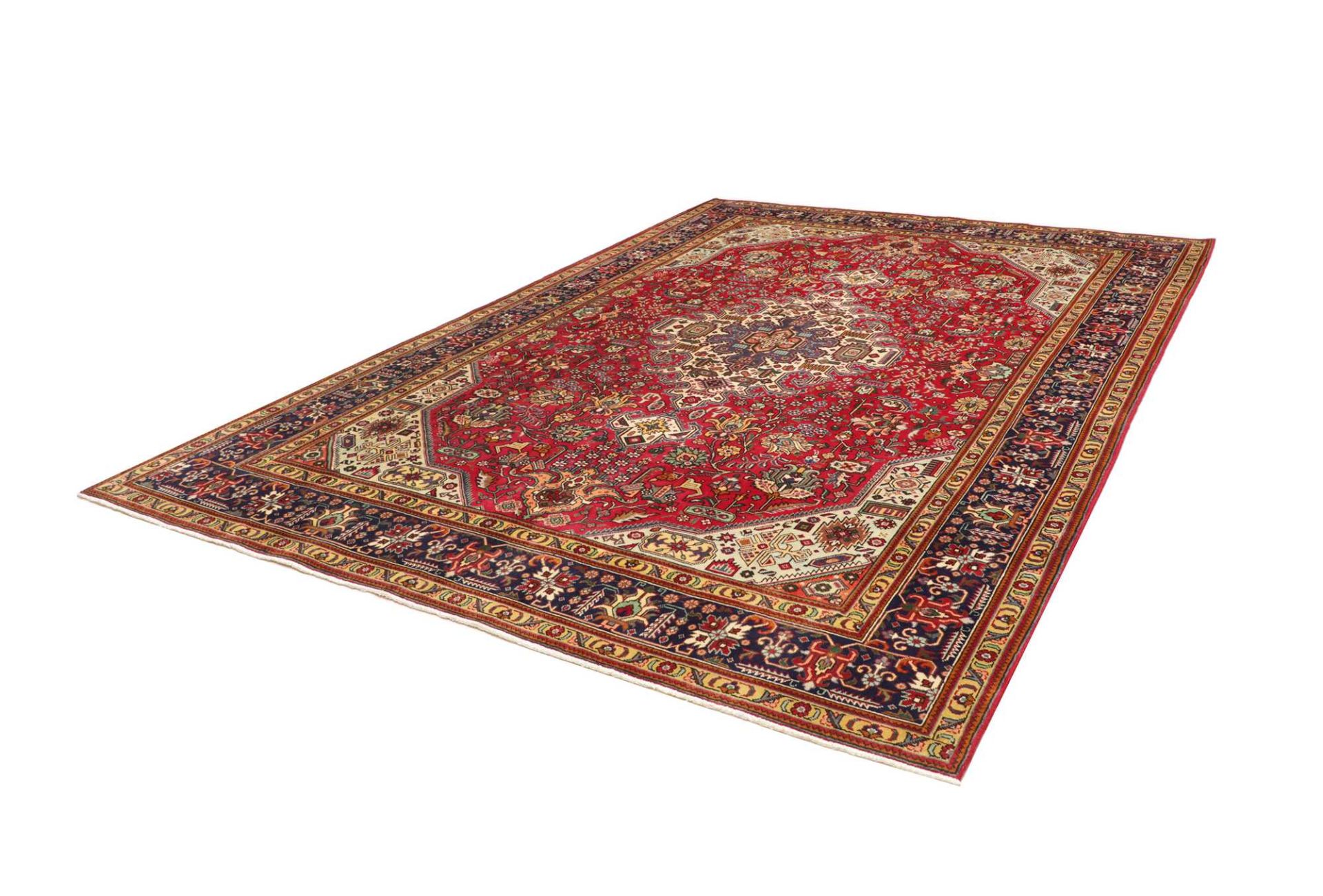 Hand-Knotted Wool Tabriz Persian Rug, 254 × 347 cm