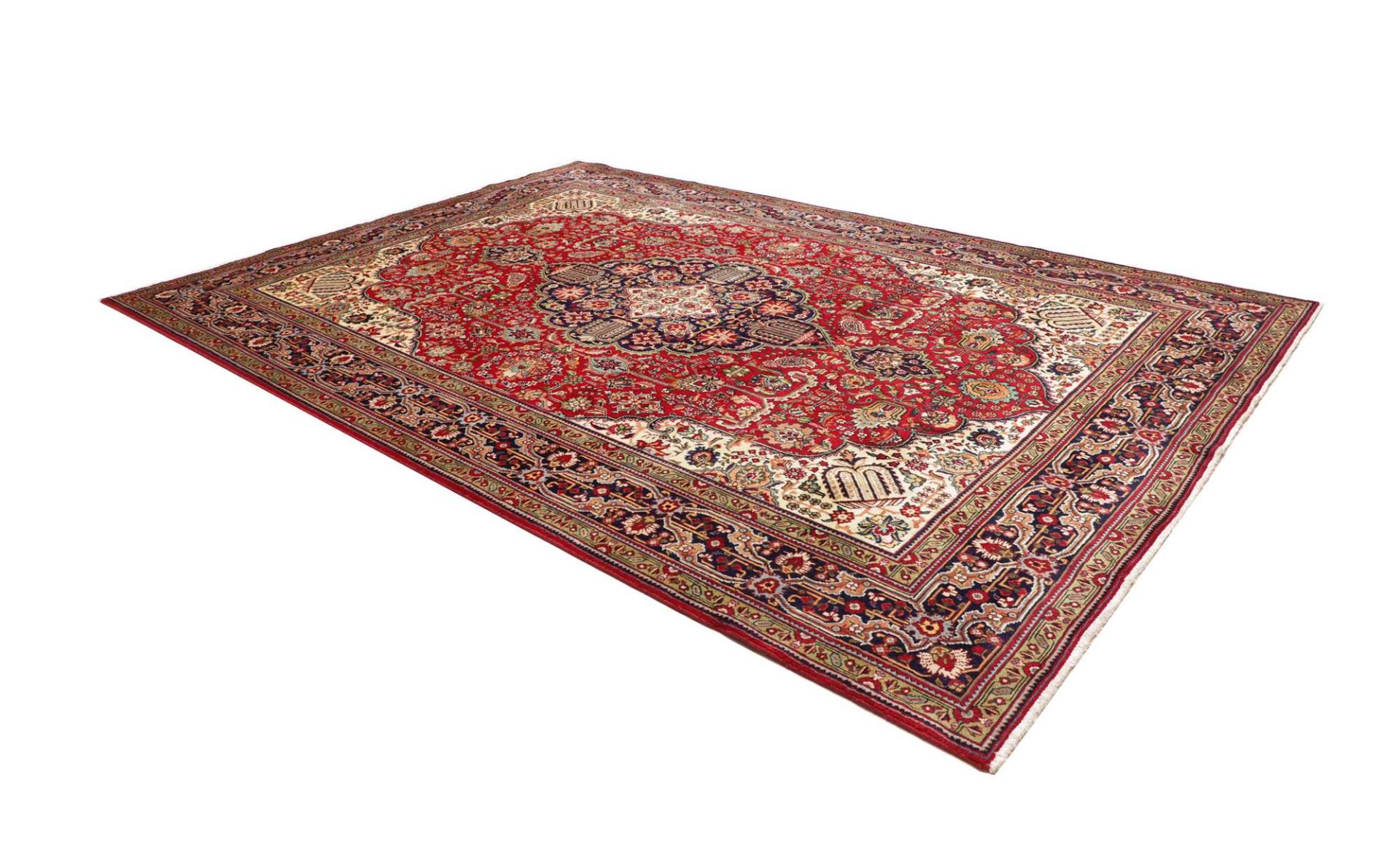Hand-Knotted Wool Tabriz Persian Rug, 256 × 363 cm