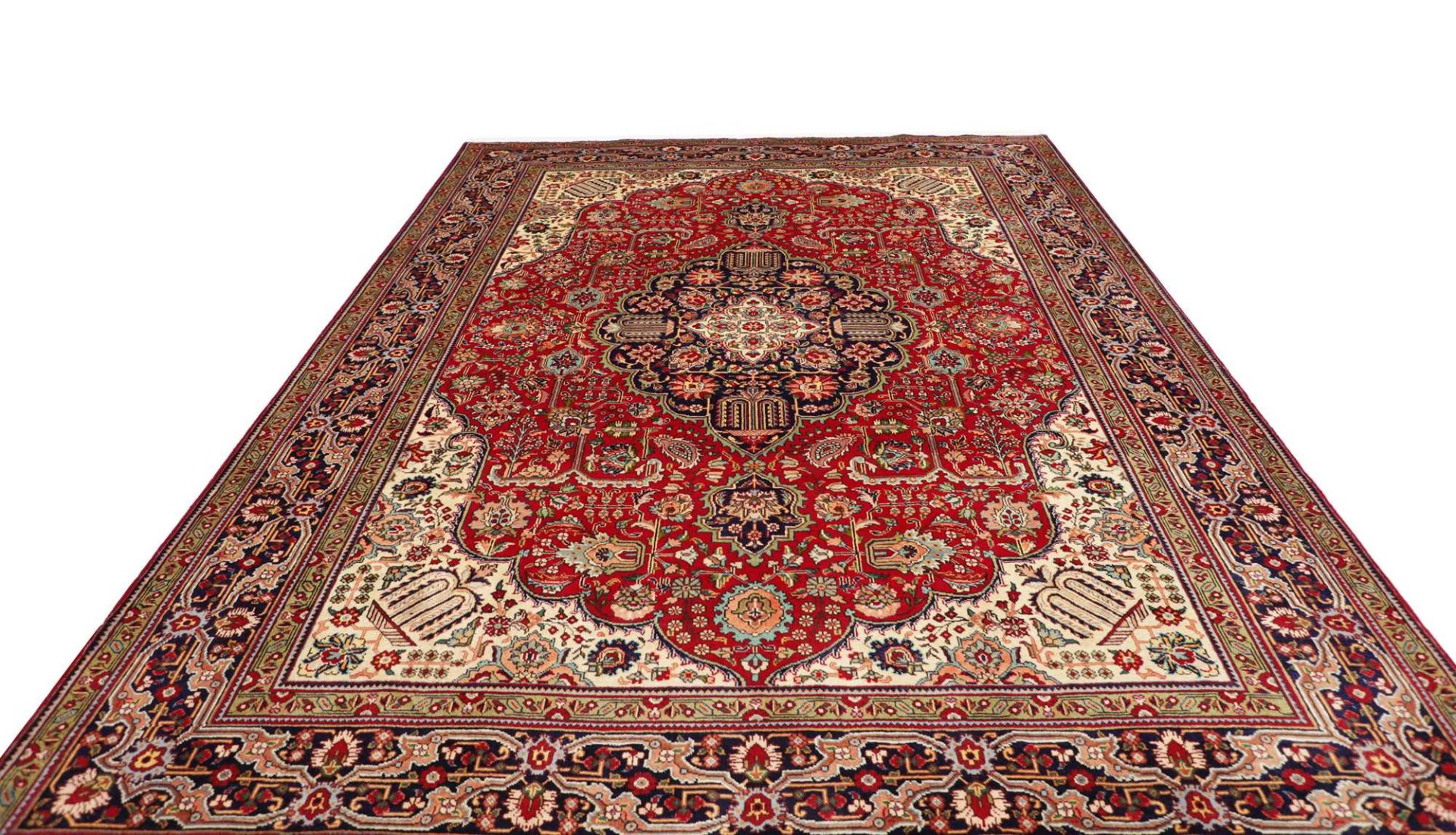 Hand-Knotted Wool Tabriz Persian Rug, 256 × 363 cm