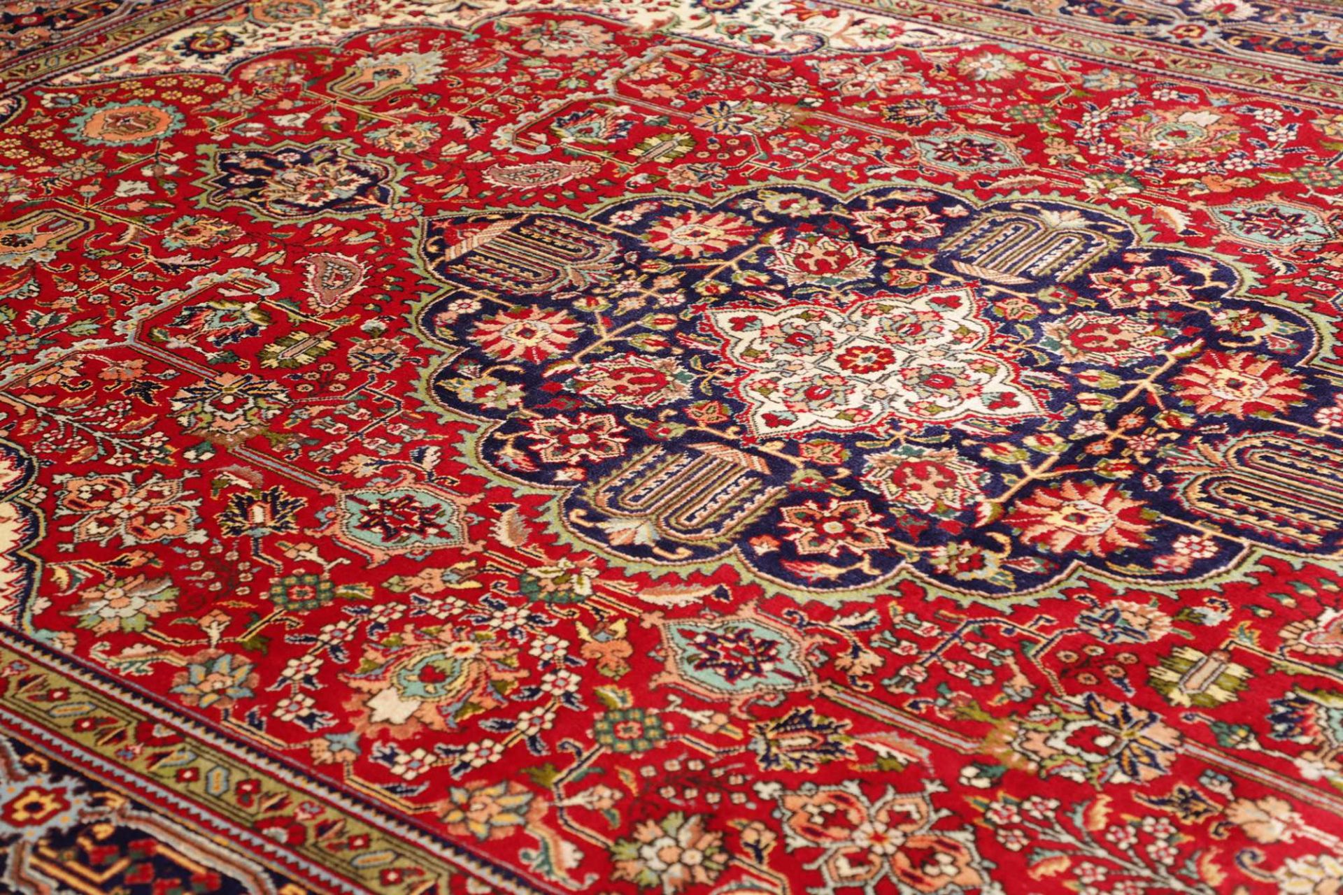 Hand-Knotted Wool Tabriz Persian Rug, 256 × 363 cm