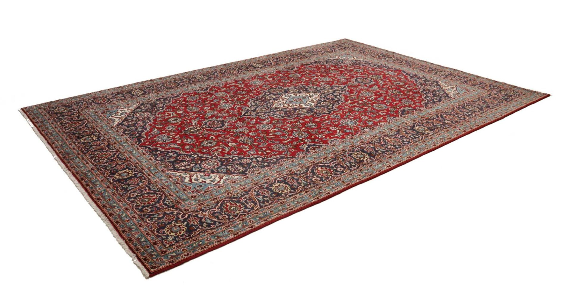 Hand-Knotted Wool Kashan Persian Rug, 251 × 333 cm