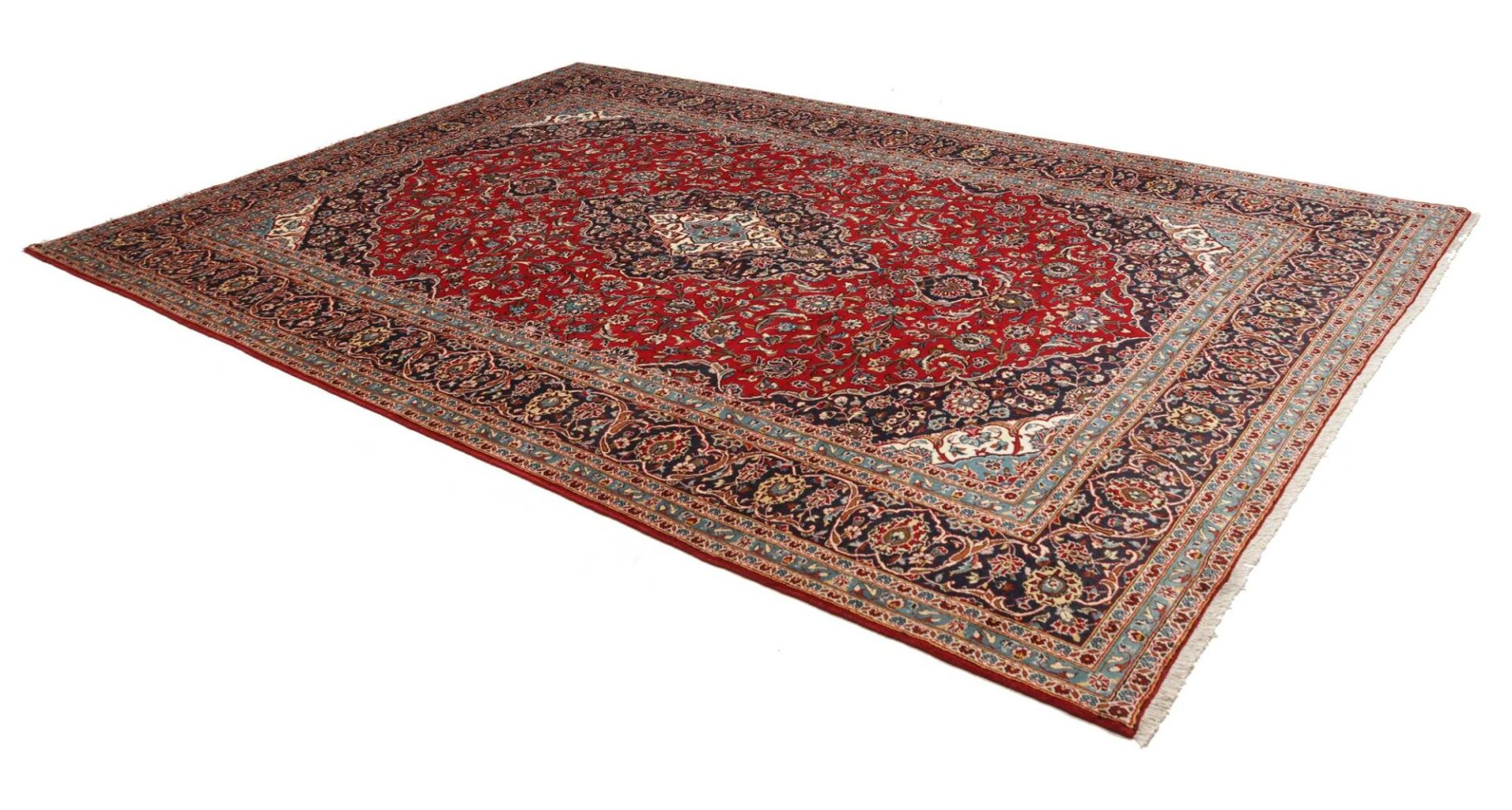 Hand-Knotted Wool Kashan Persian Rug, 251 × 333 cm