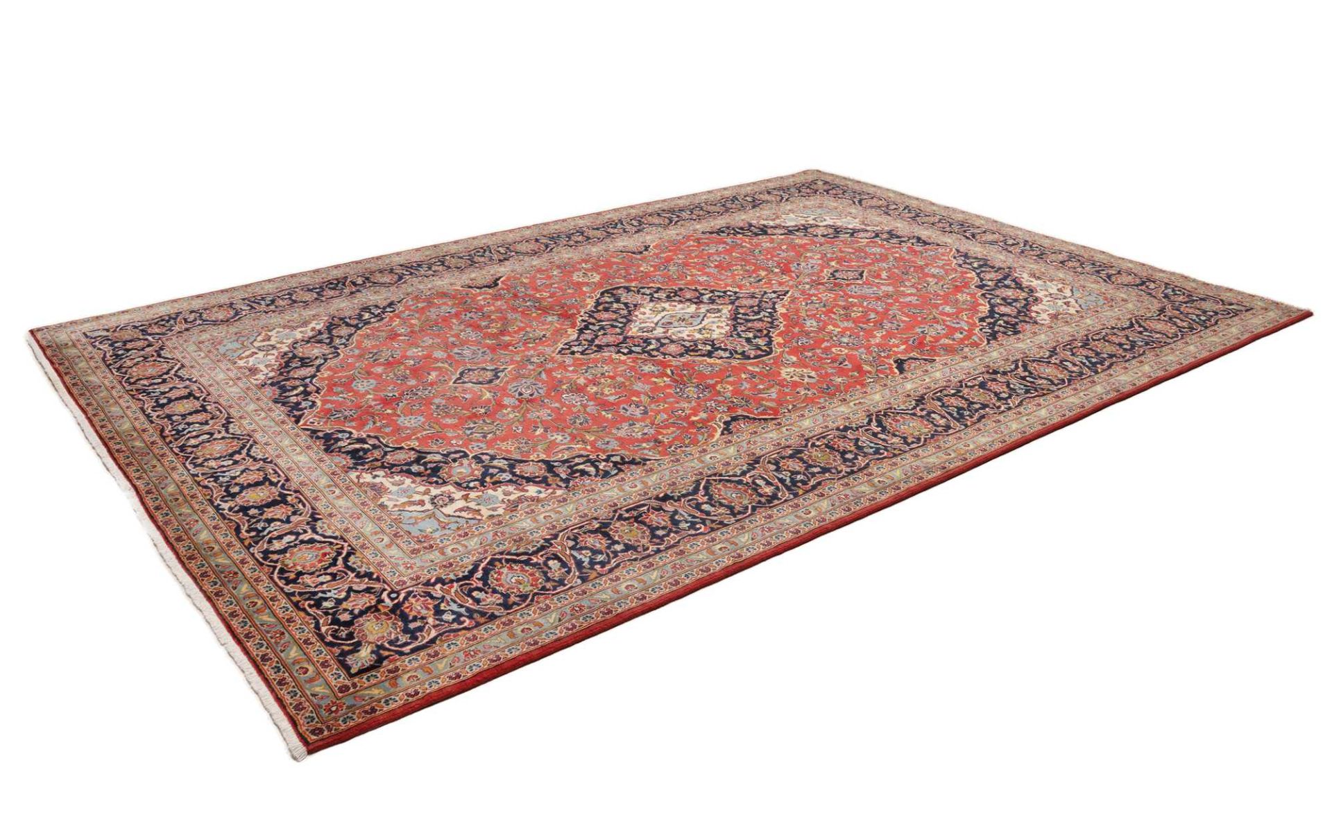 Kashan Persian Rug — hand-knotted, 251 × 364 cm, Wool