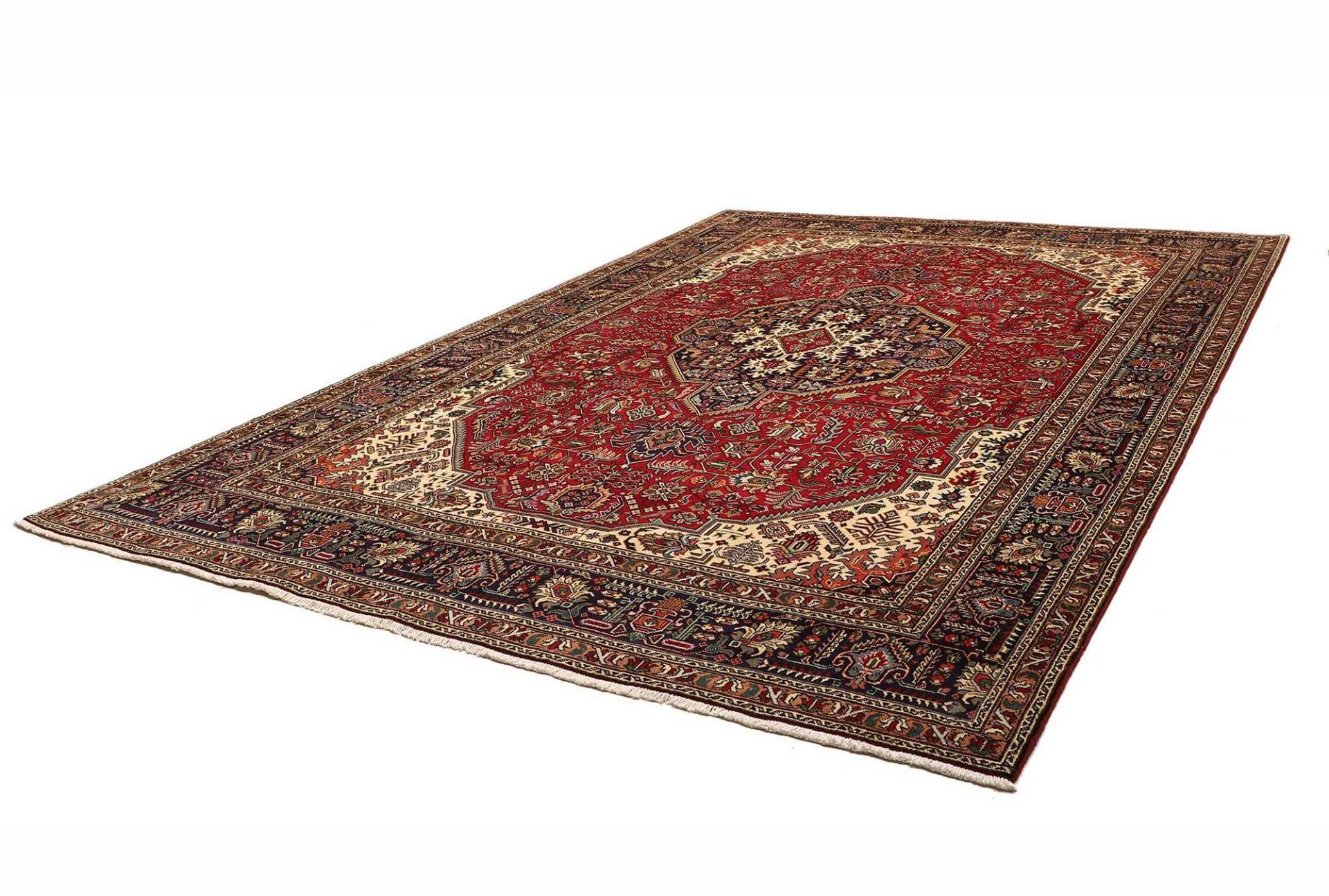 Hand-Knotted Wool Tabriz Persian Rug, 249 × 342 cm