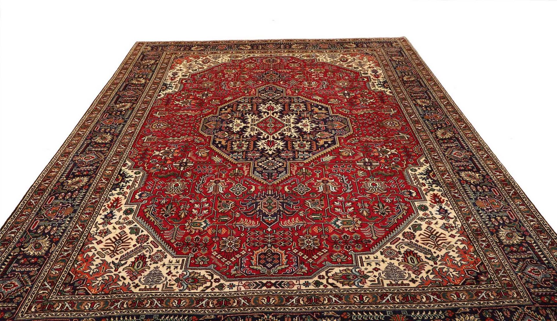 Hand-Knotted Wool Tabriz Persian Rug, 249 × 342 cm