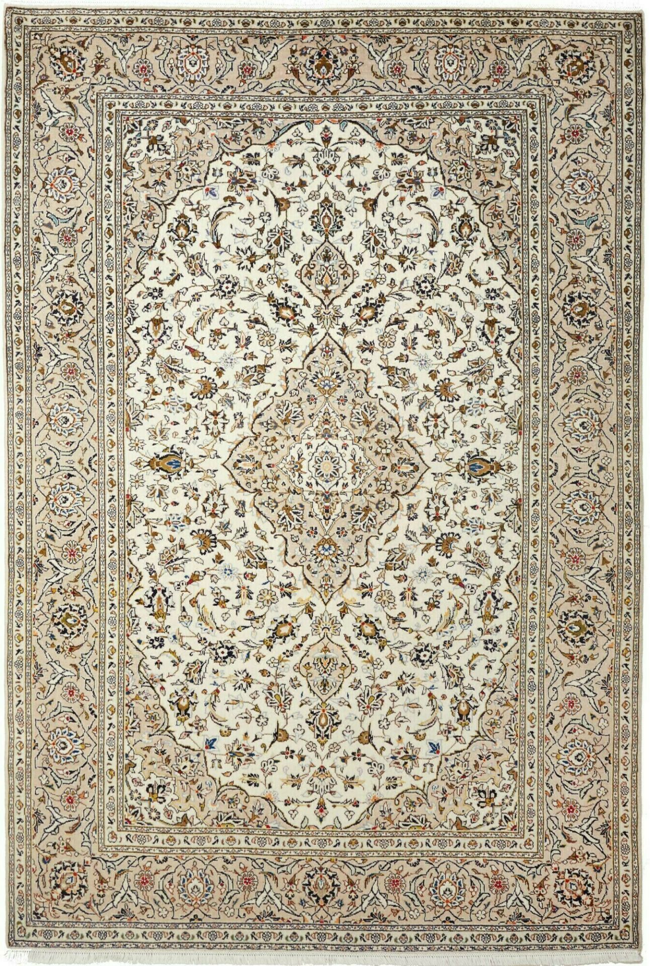 Kashan Persian Rug 196 × 292 cm, Wool, hand-knotted