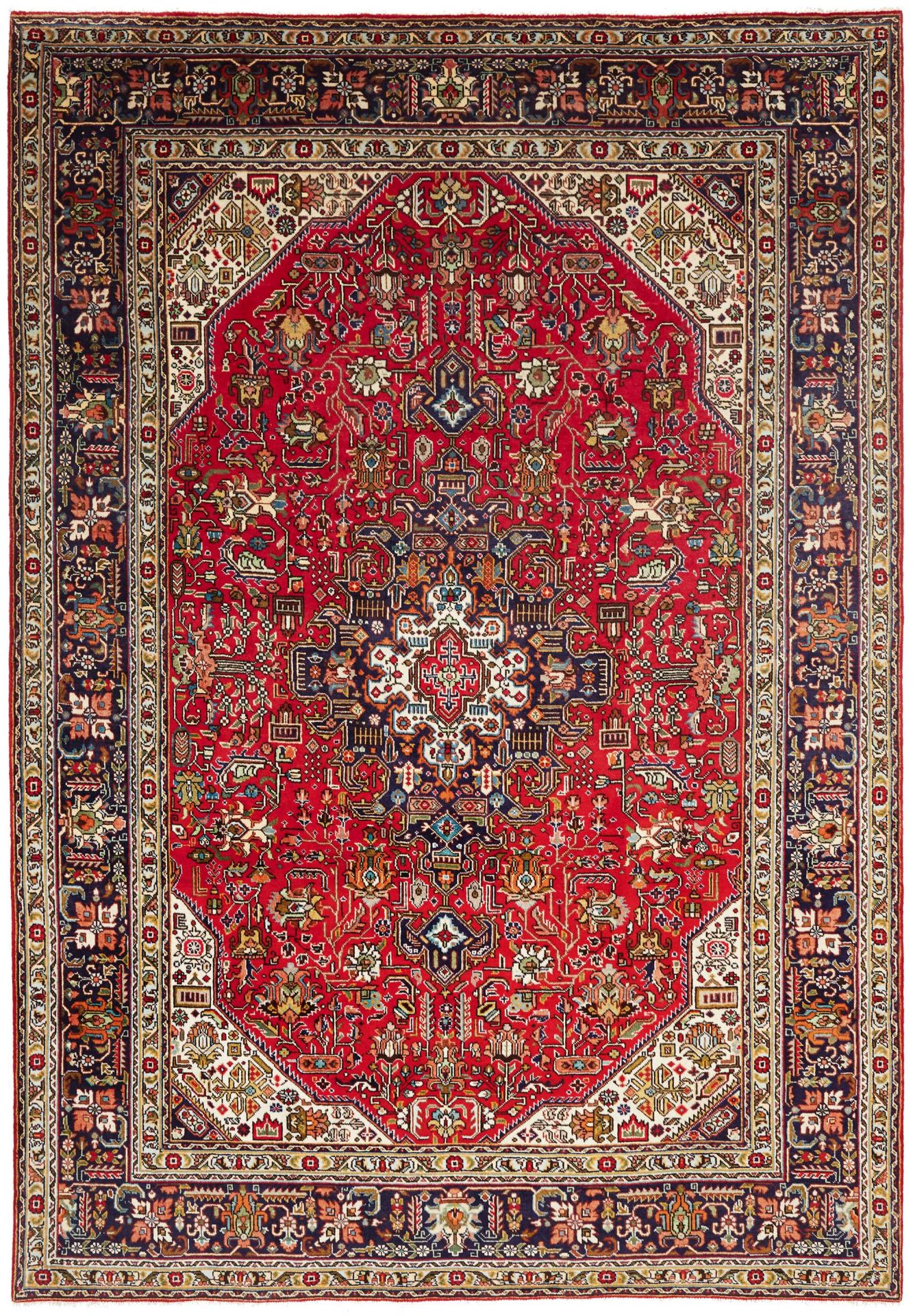 Hand-Knotted Wool Tabriz Persian Rug, 204 × 294 cm