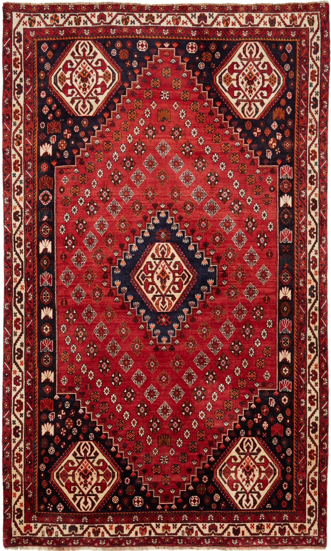 Hand-Knotted Wool Shiraz Persian Rug, 176 × 289 cm