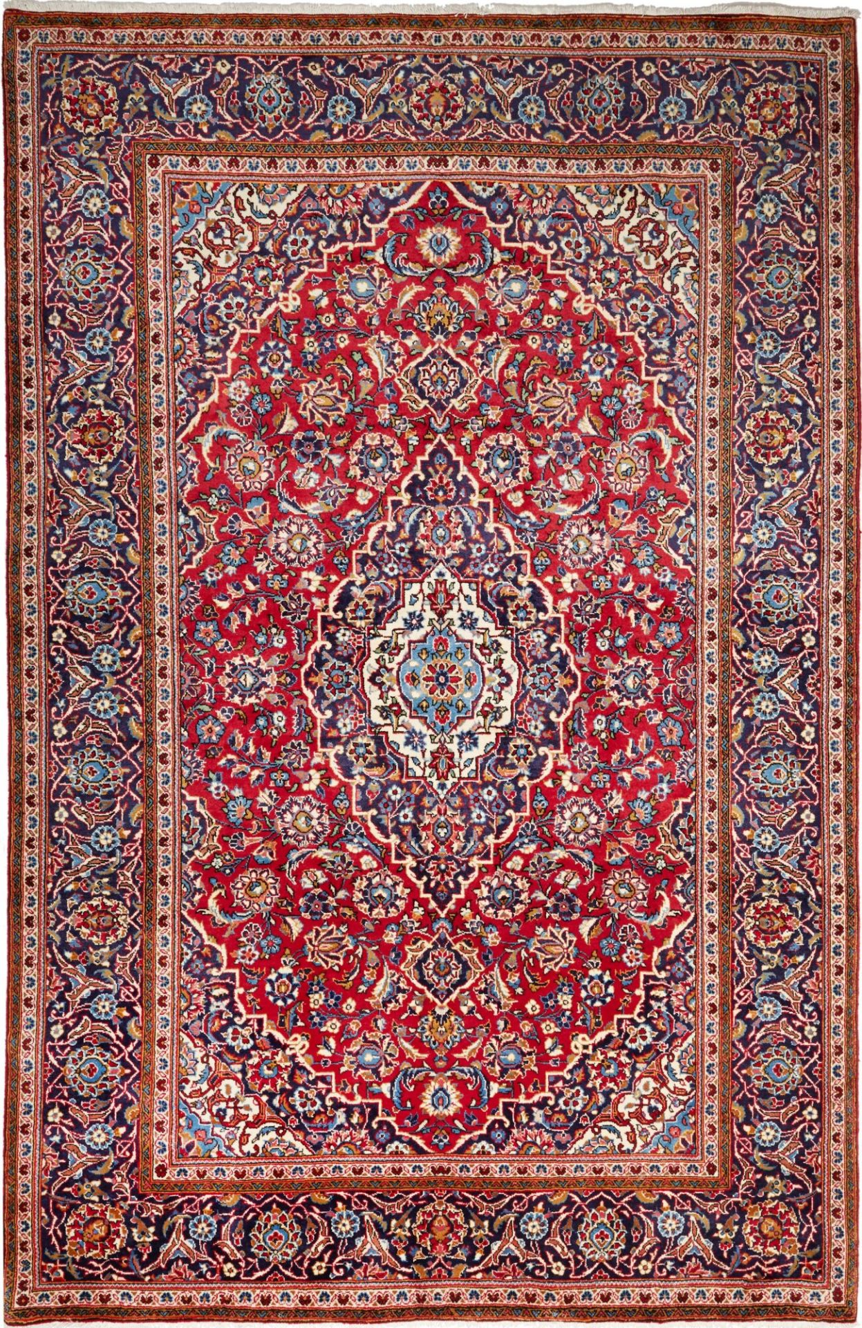 Kashan Persian Rug — hand-knotted, 196 × 302 cm, Wool