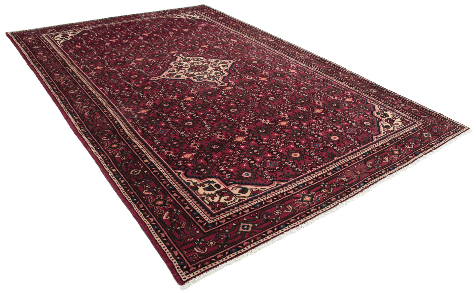 Hand-Knotted Wool Hamadan Persian Rug, 205 × 300 cm