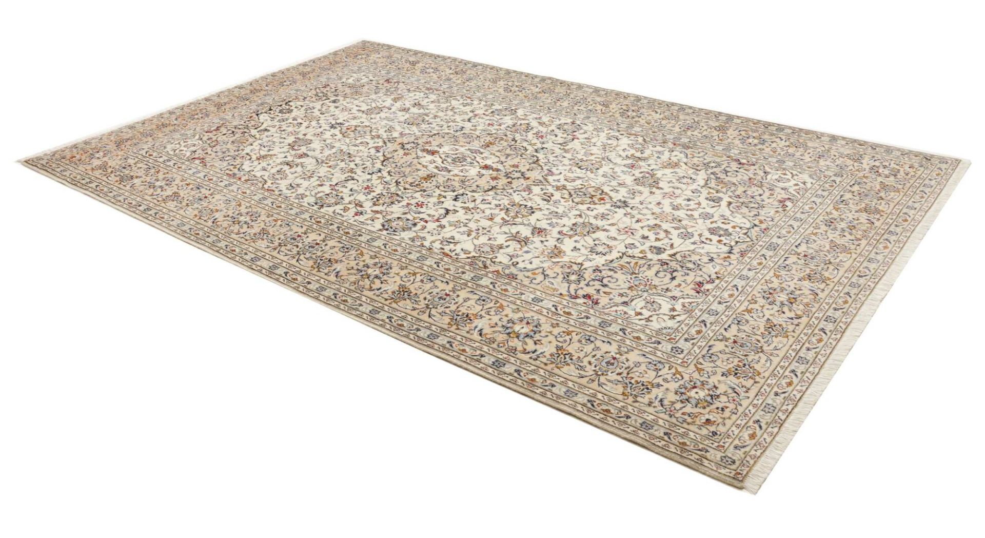 Hand-Knotted Wool Kashan Persian Rug, 205 × 319 cm