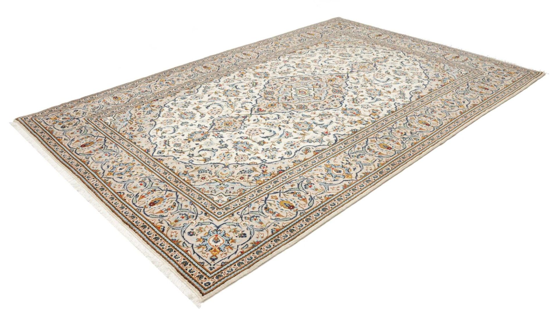 Hand-Knotted Wool Kashan Persian Rug, 201 × 299 cm