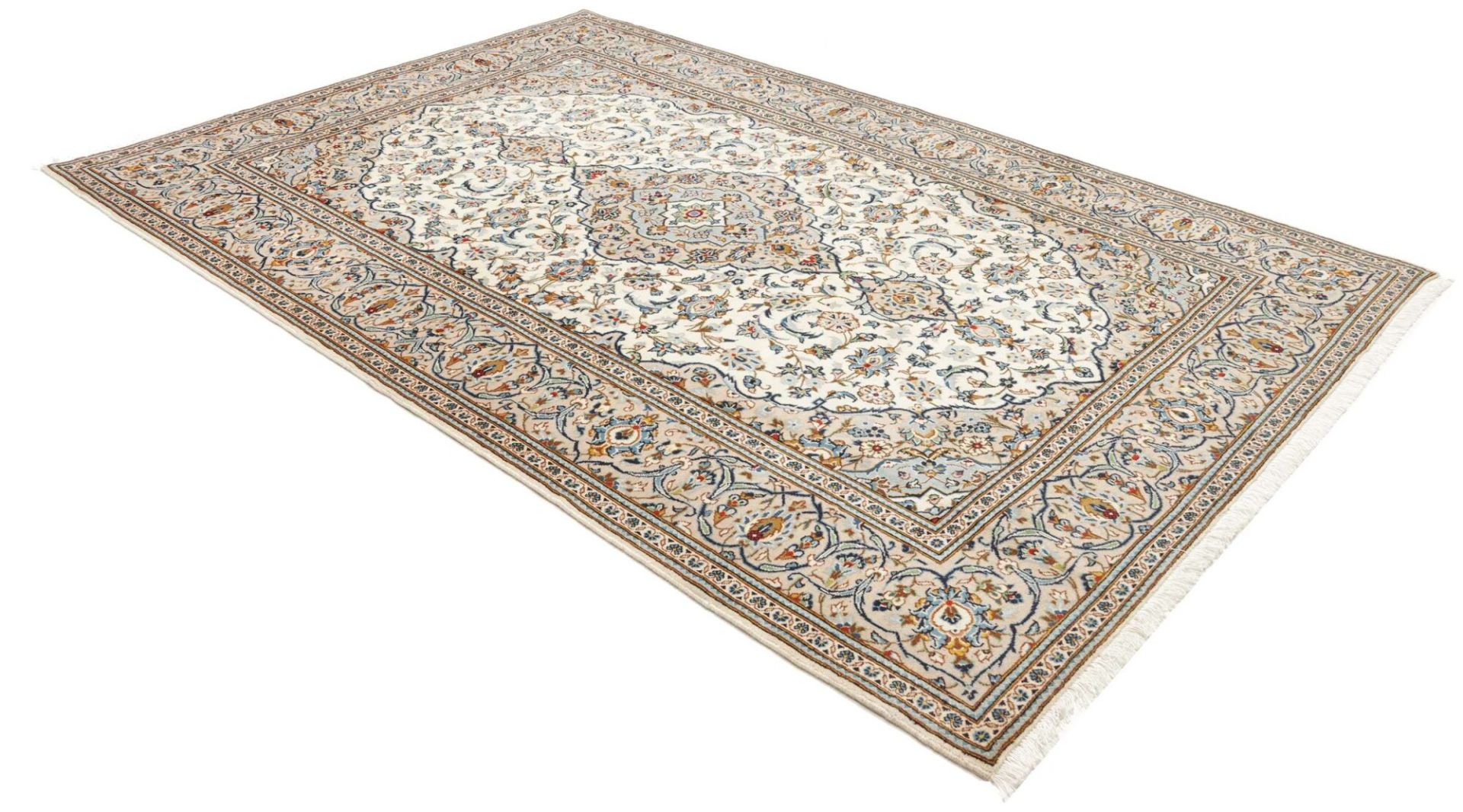 Hand-Knotted Wool Kashan Persian Rug, 201 × 299 cm