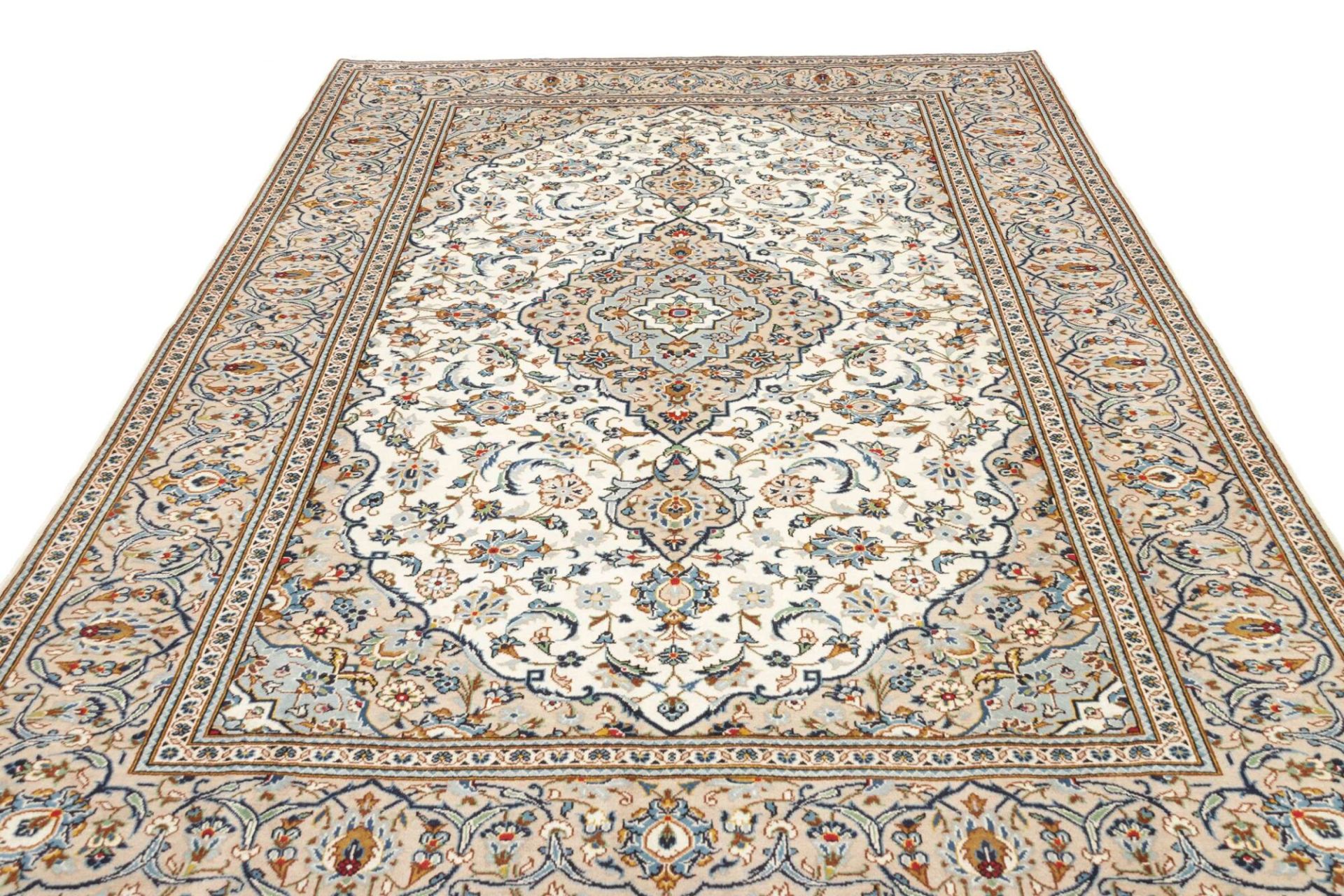 Hand-Knotted Wool Kashan Persian Rug, 201 × 299 cm