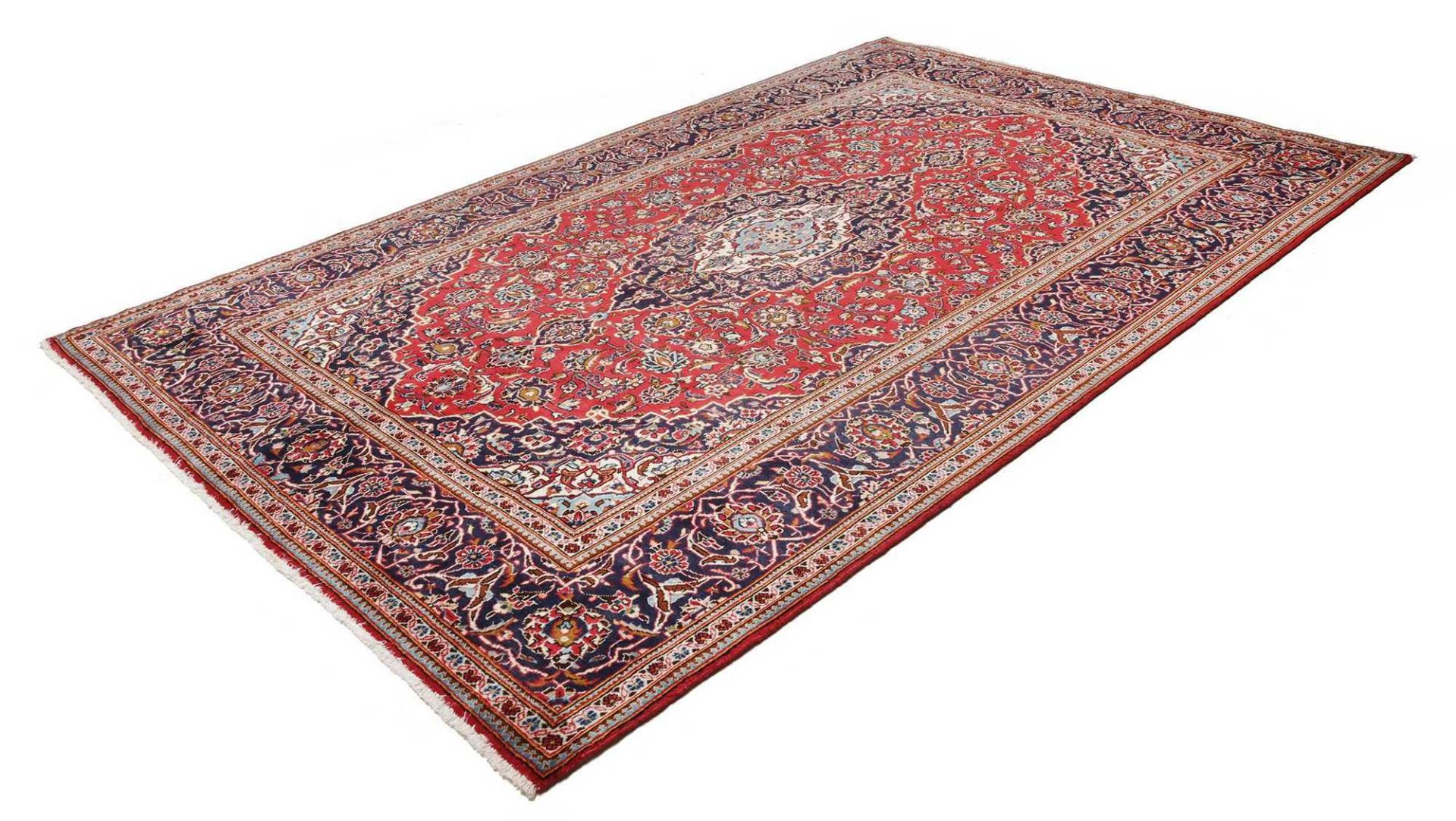 Hand-Knotted Wool Kashan Persian Rug, 198 × 307 cm