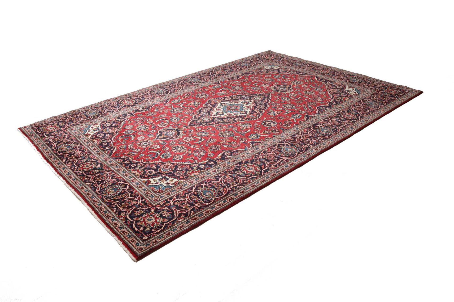 Hand-Knotted Wool Kashan Persian Rug, 201 × 307 cm