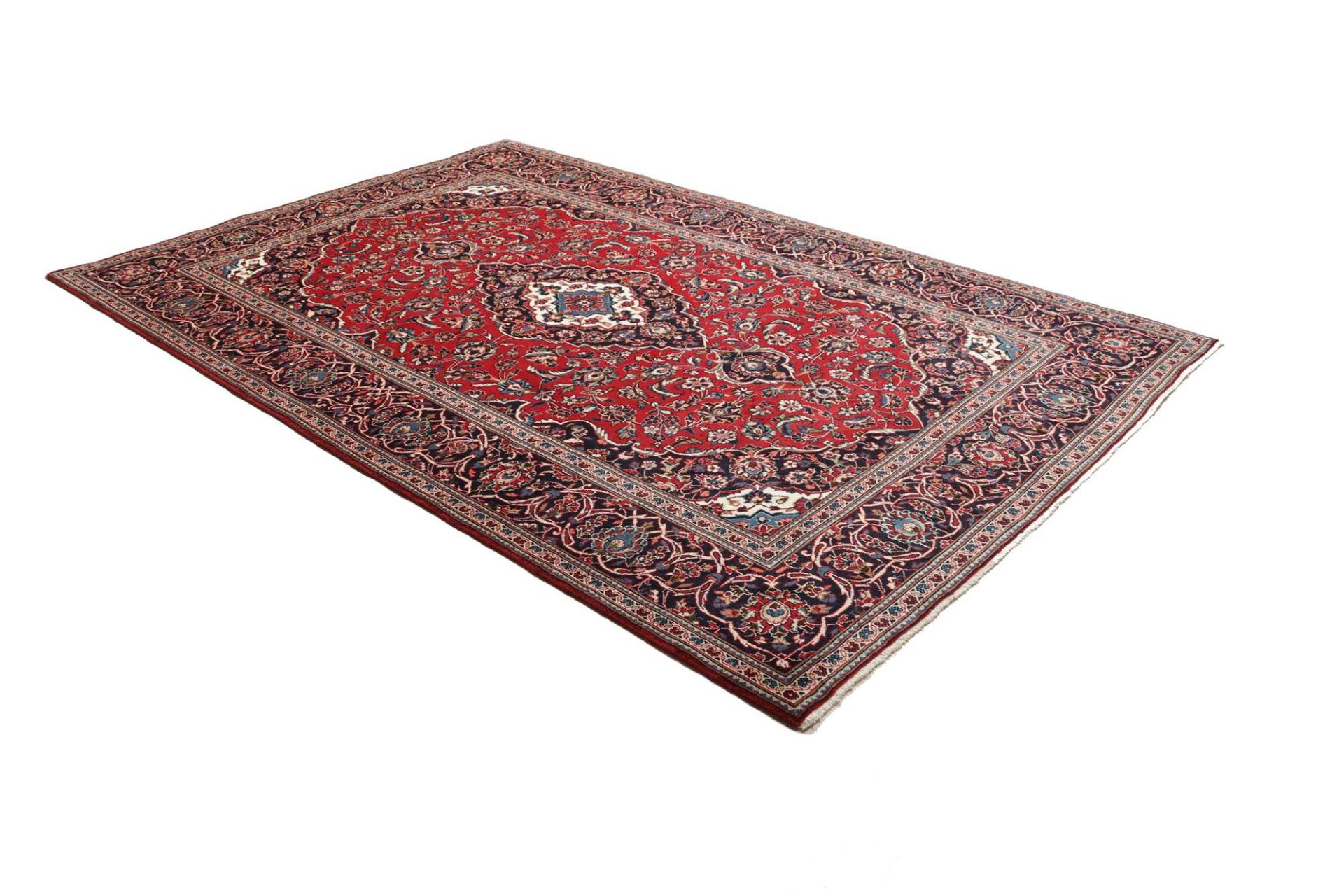 Hand-Knotted Wool Kashan Persian Rug, 201 × 307 cm