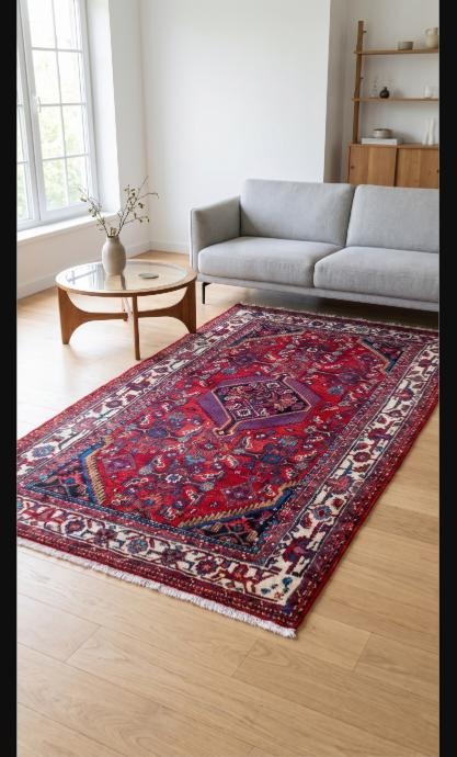 326_modern Persian Rug Hamadan 245x133 cm Wool Hand-knotted