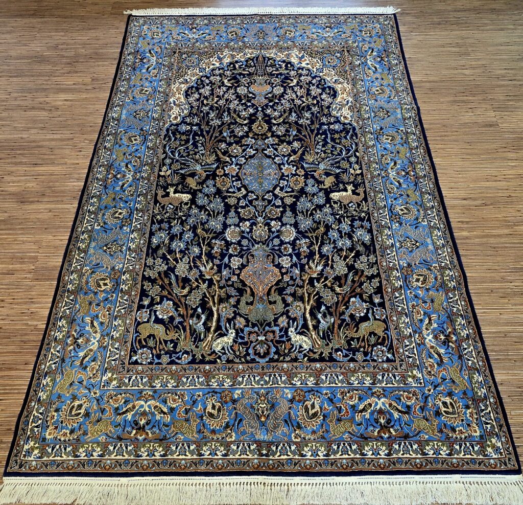 Persian Rug Isfahan 250 x 155 cm Silk Hand-knotted