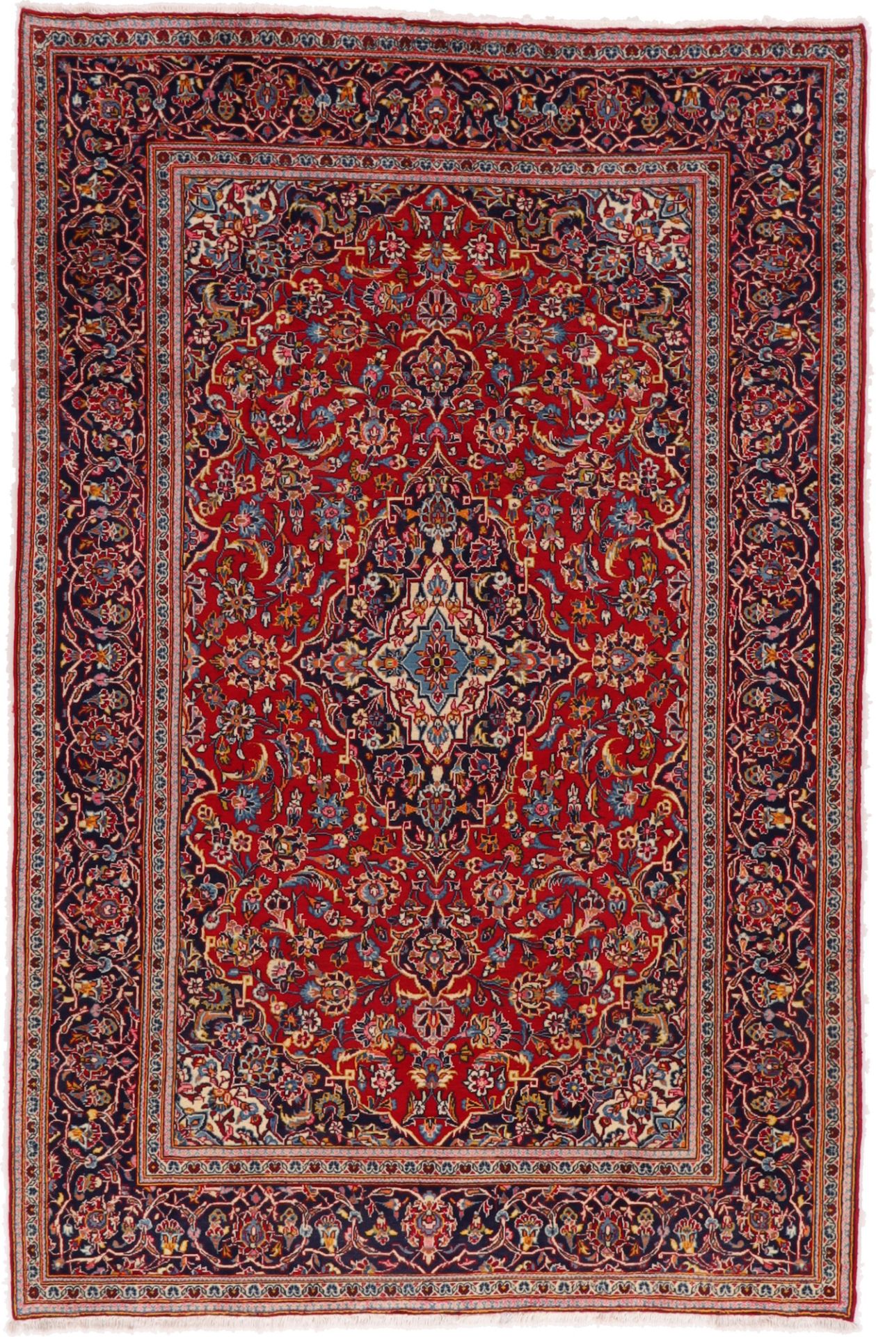 Kashan Persian Rug — hand-knotted, 198 × 300 cm, Wool & Silk