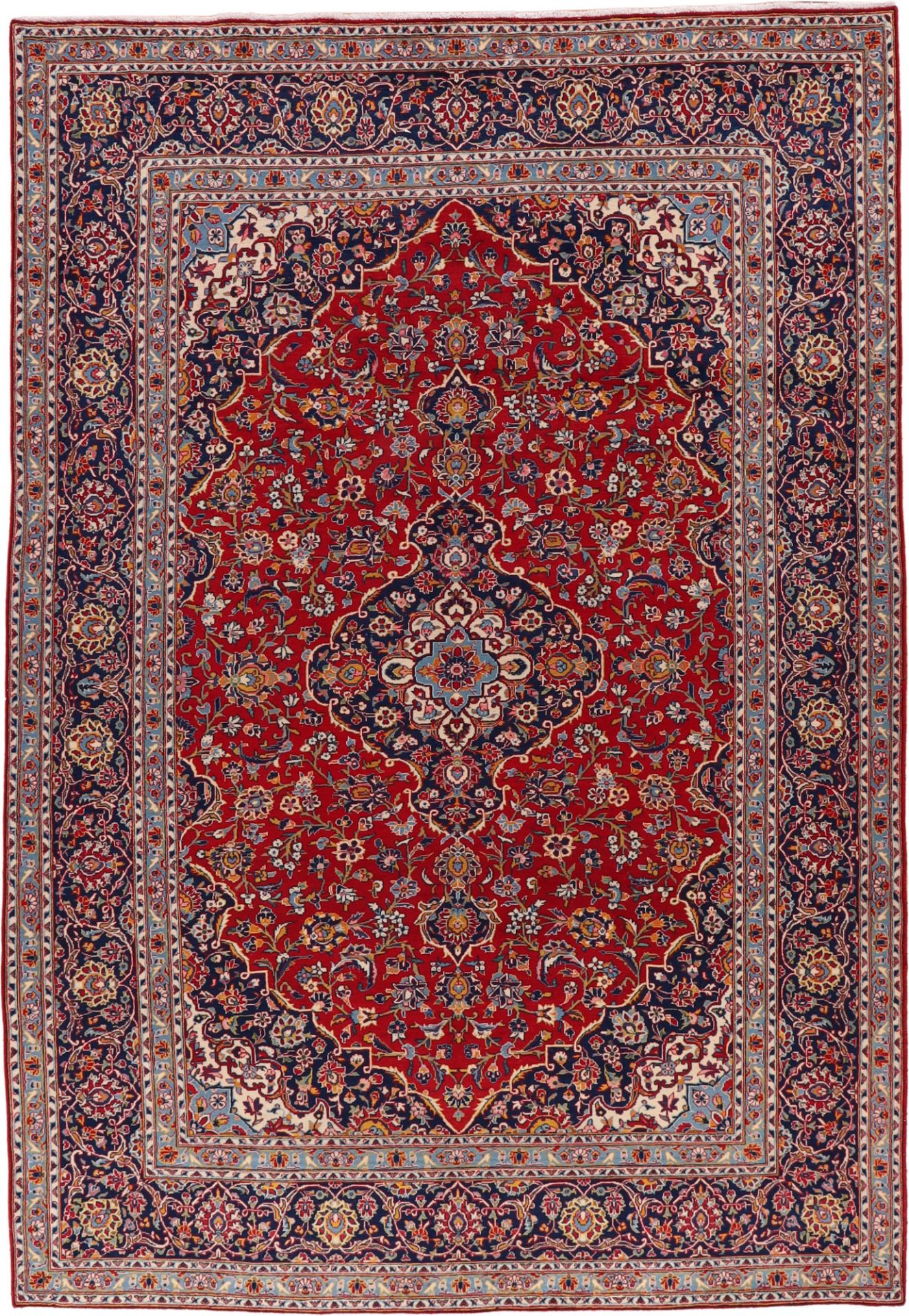 Hand-Knotted Wool Kashan Persian Rug, 230 × 335 cm